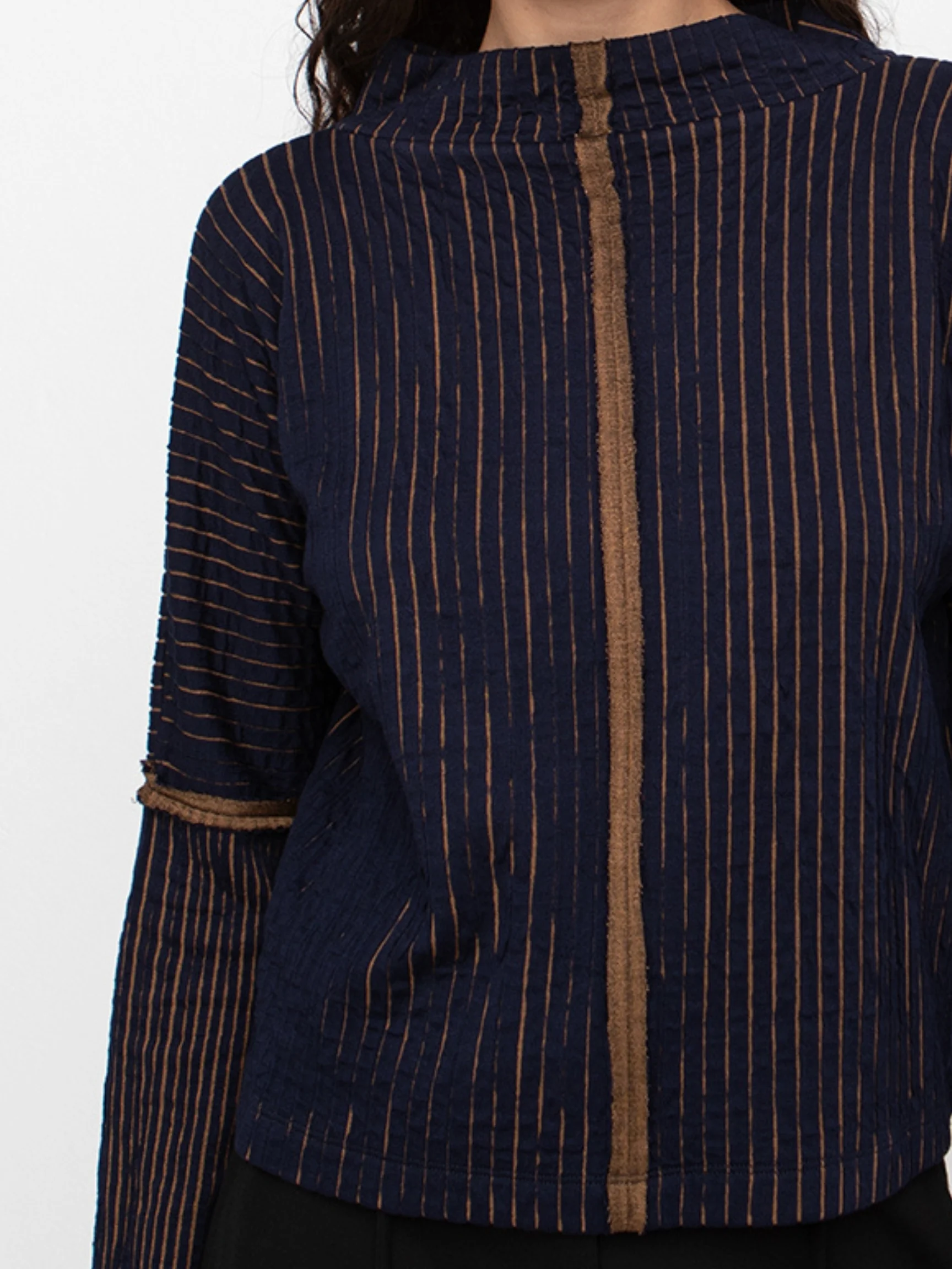 Harbor Stripe Top in Blue/Mustard