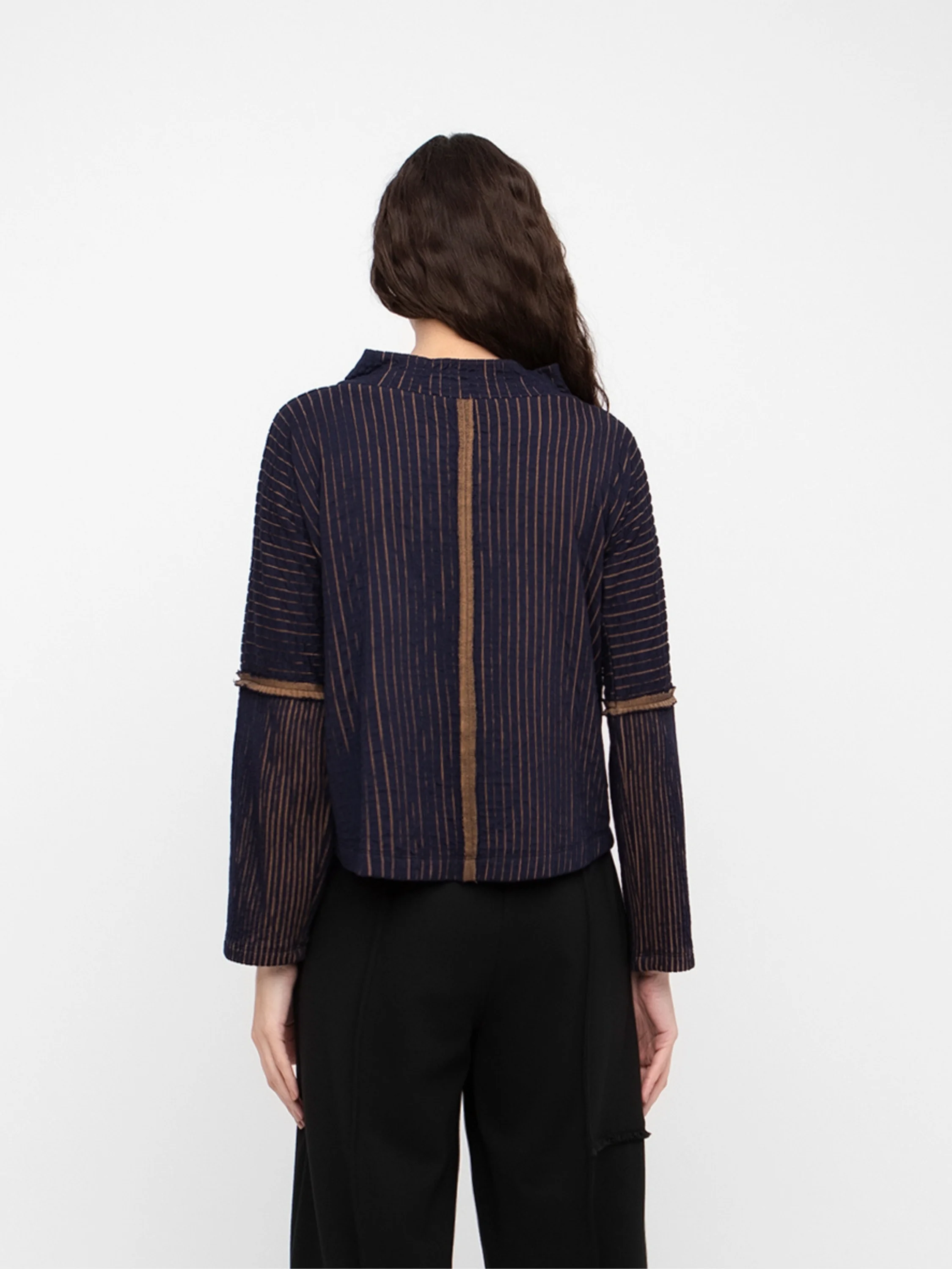 Harbor Stripe Top in Blue/Mustard