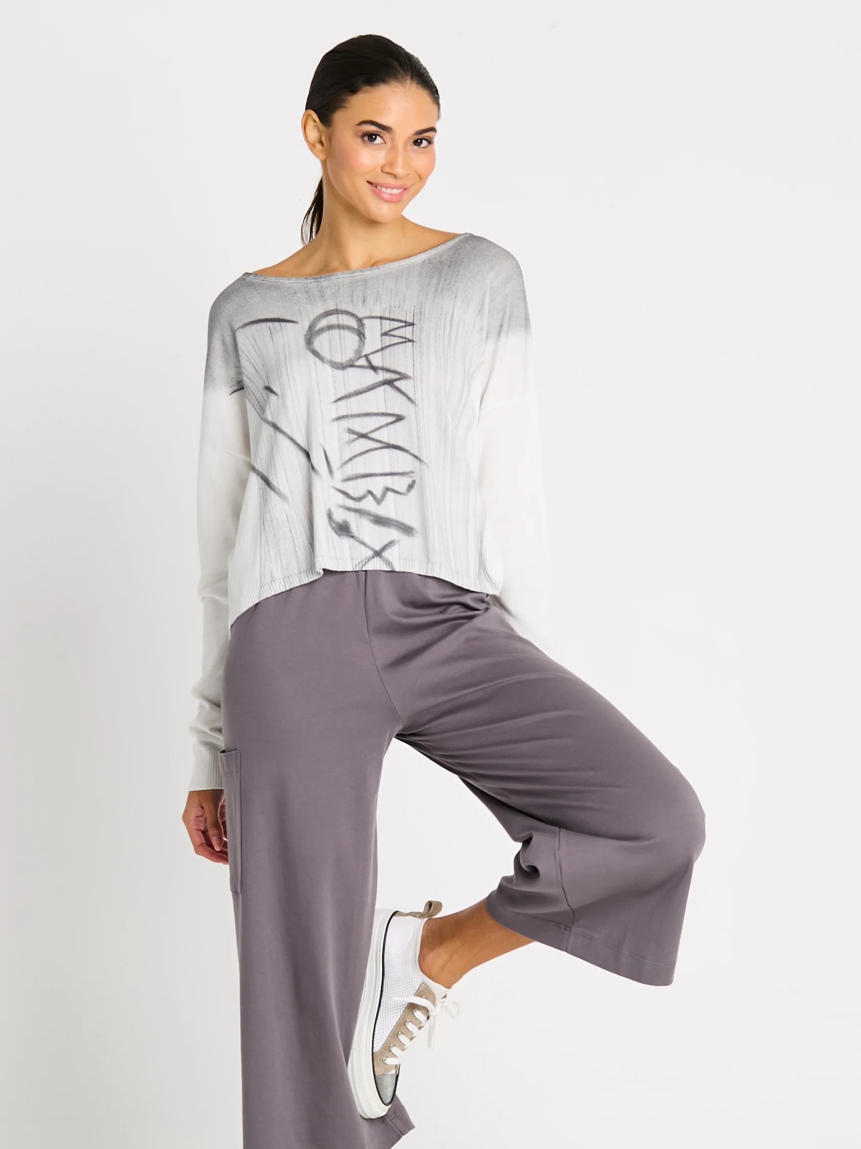 Hieroglyphics Sweater in Silver