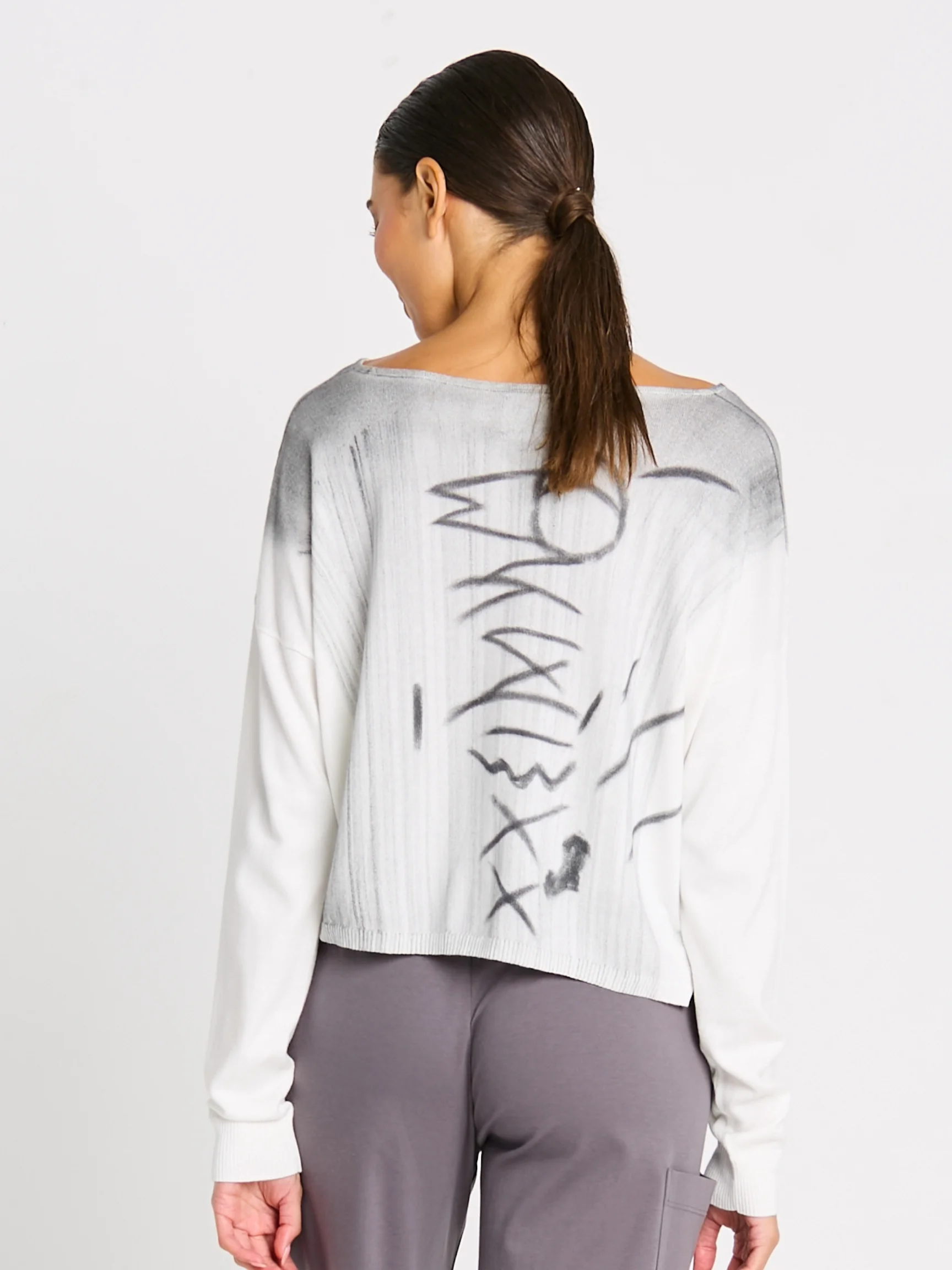 Hieroglyphics Sweater in Silver