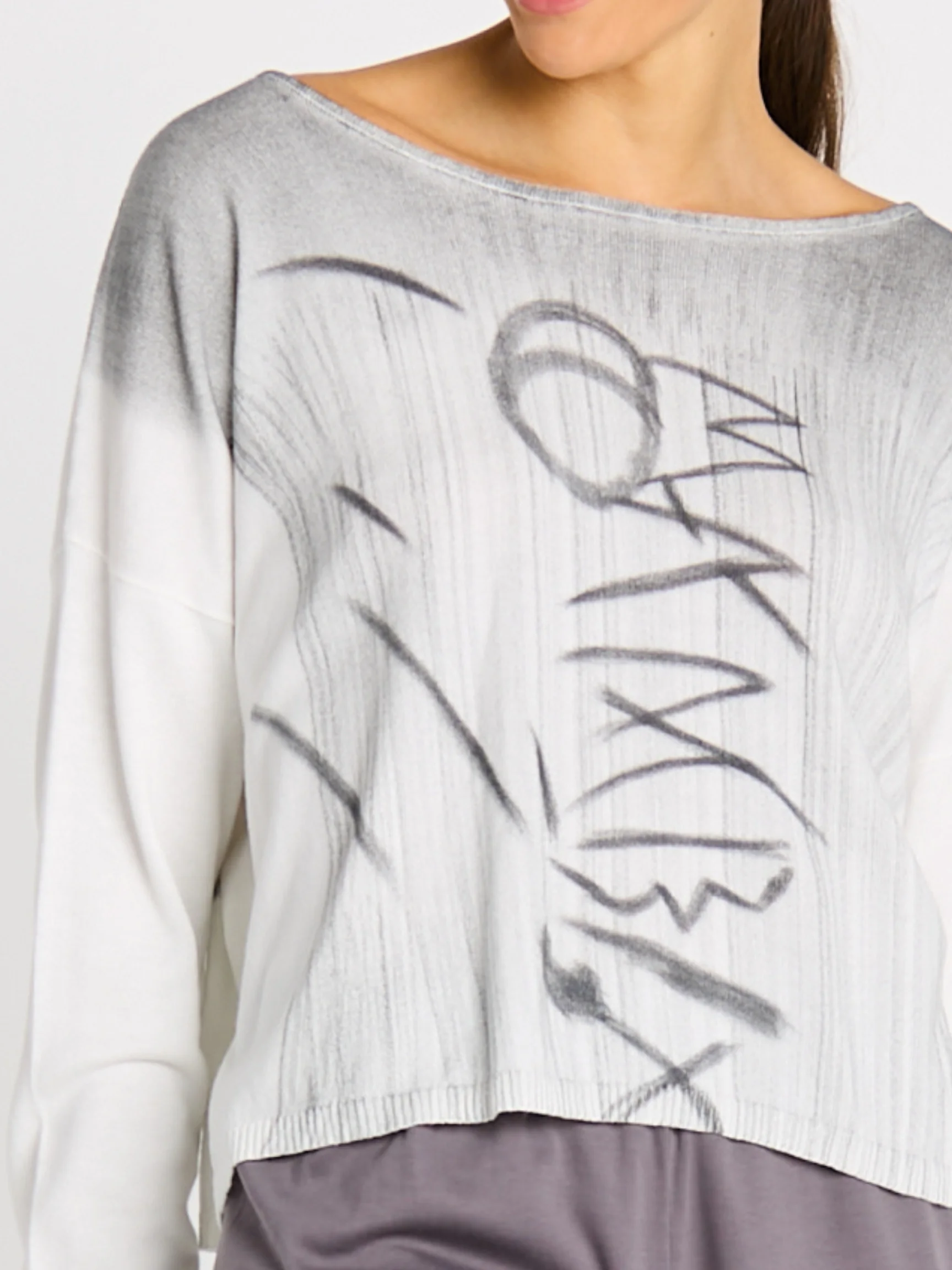 Hieroglyphics Sweater in Silver