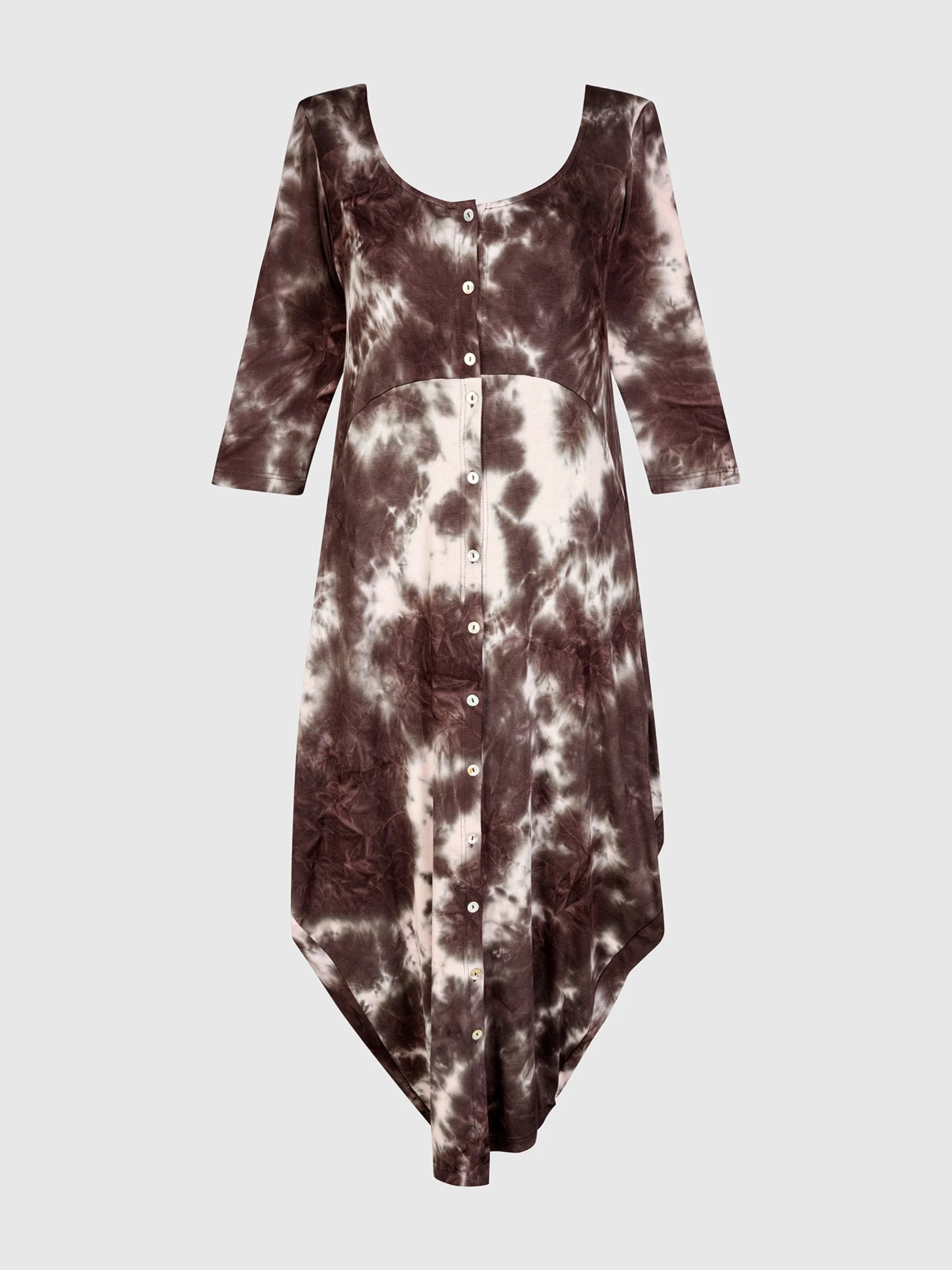 Homebound Button Dress in Tie Dye