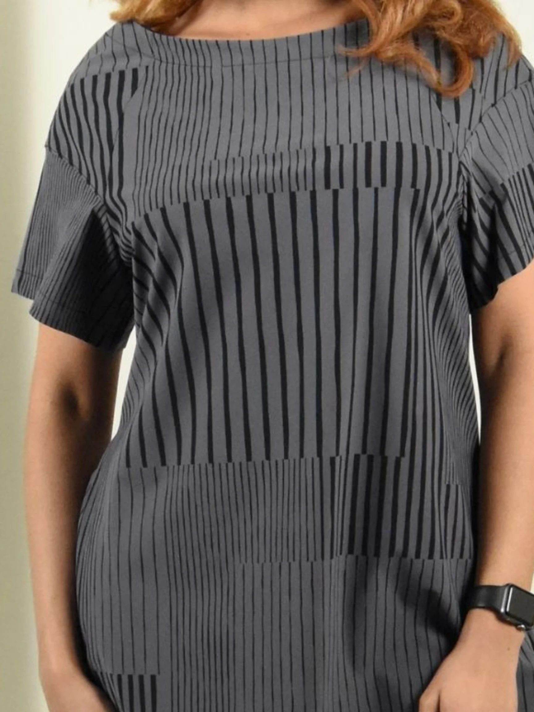 Kimiko Dress in Quail Staccato