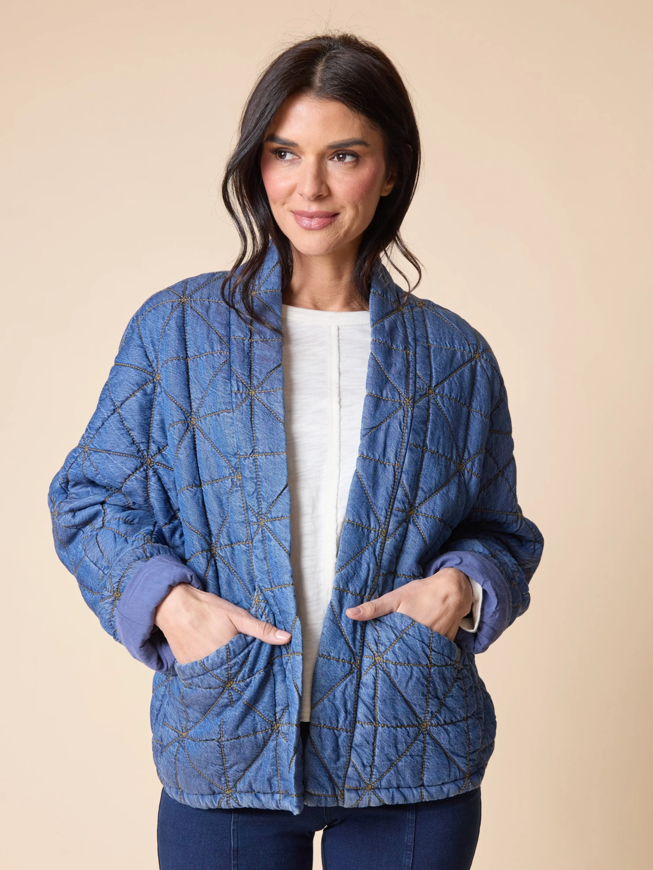 Kimono Jacket in Medium Denim
