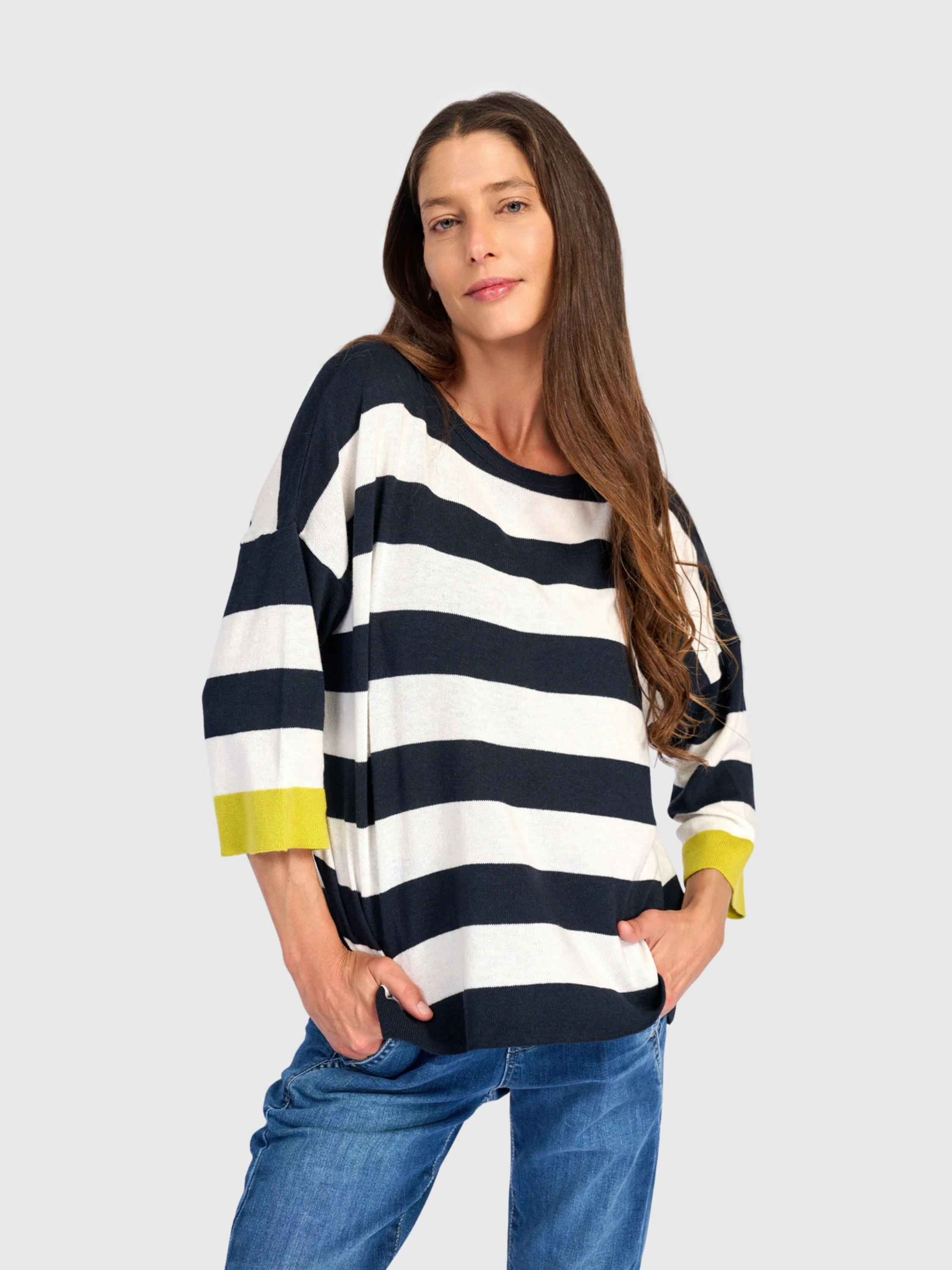 Lime Stripes Sweater in Lime