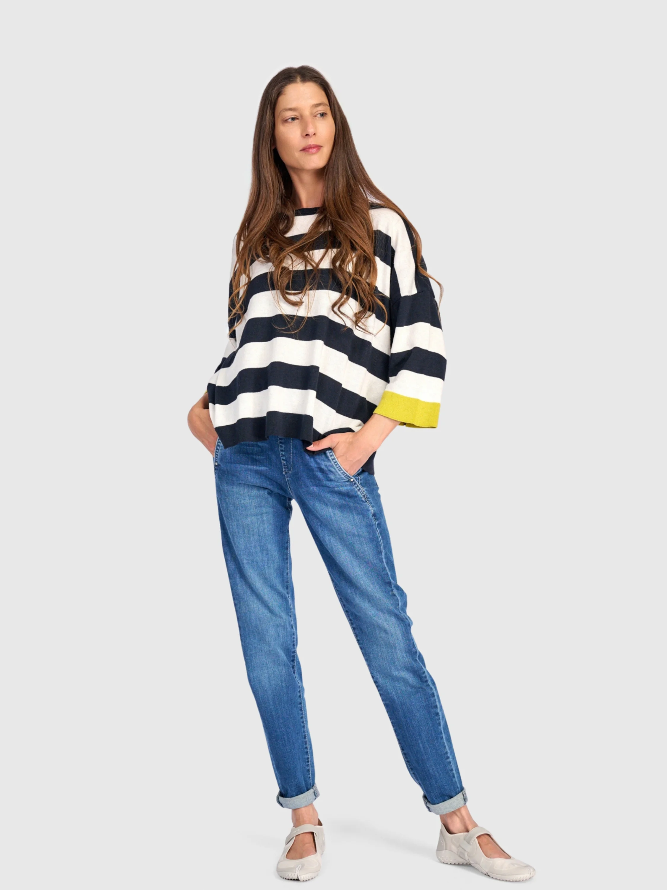 Lime Stripes Sweater in Lime