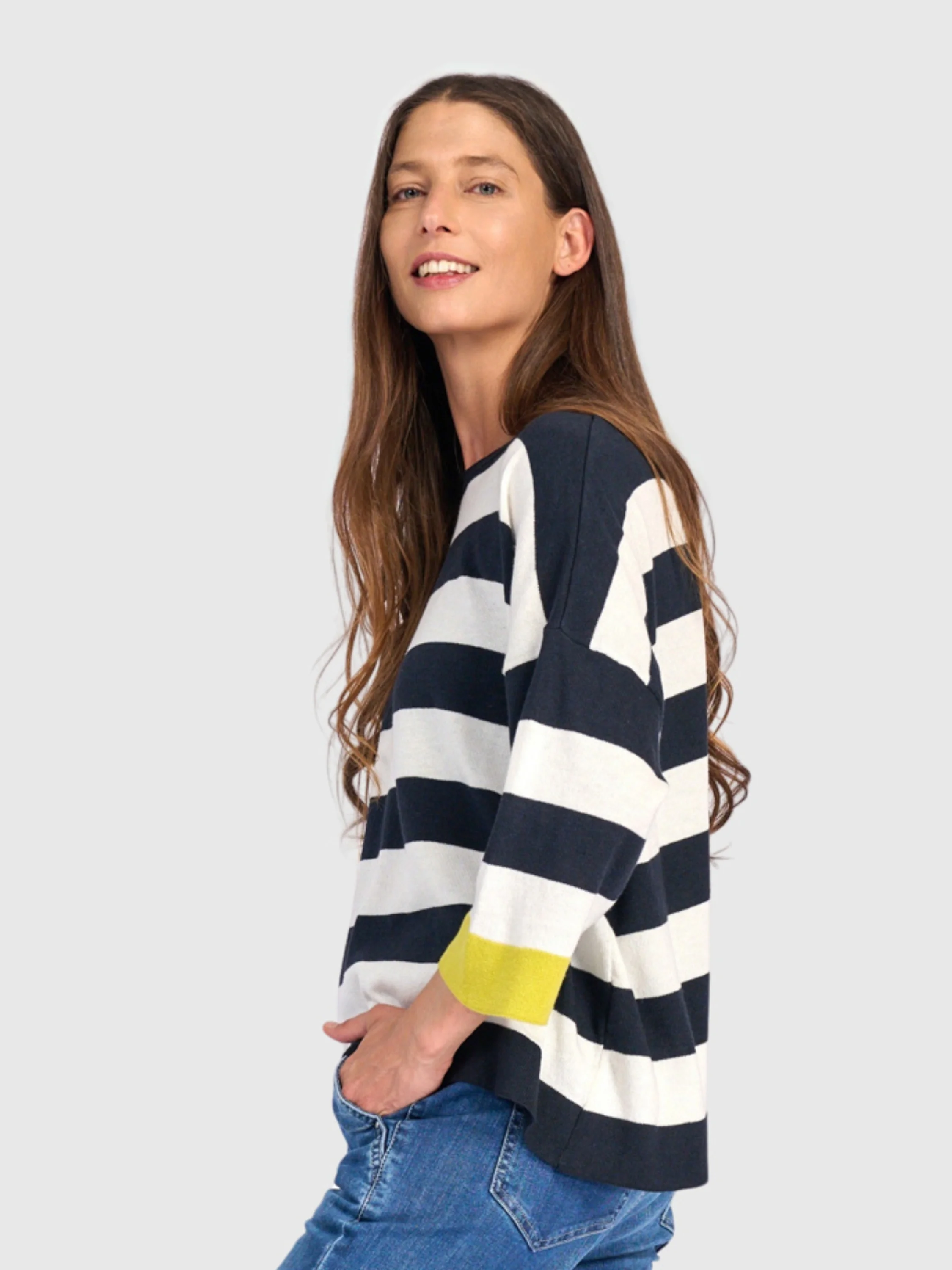 Lime Stripes Sweater in Lime