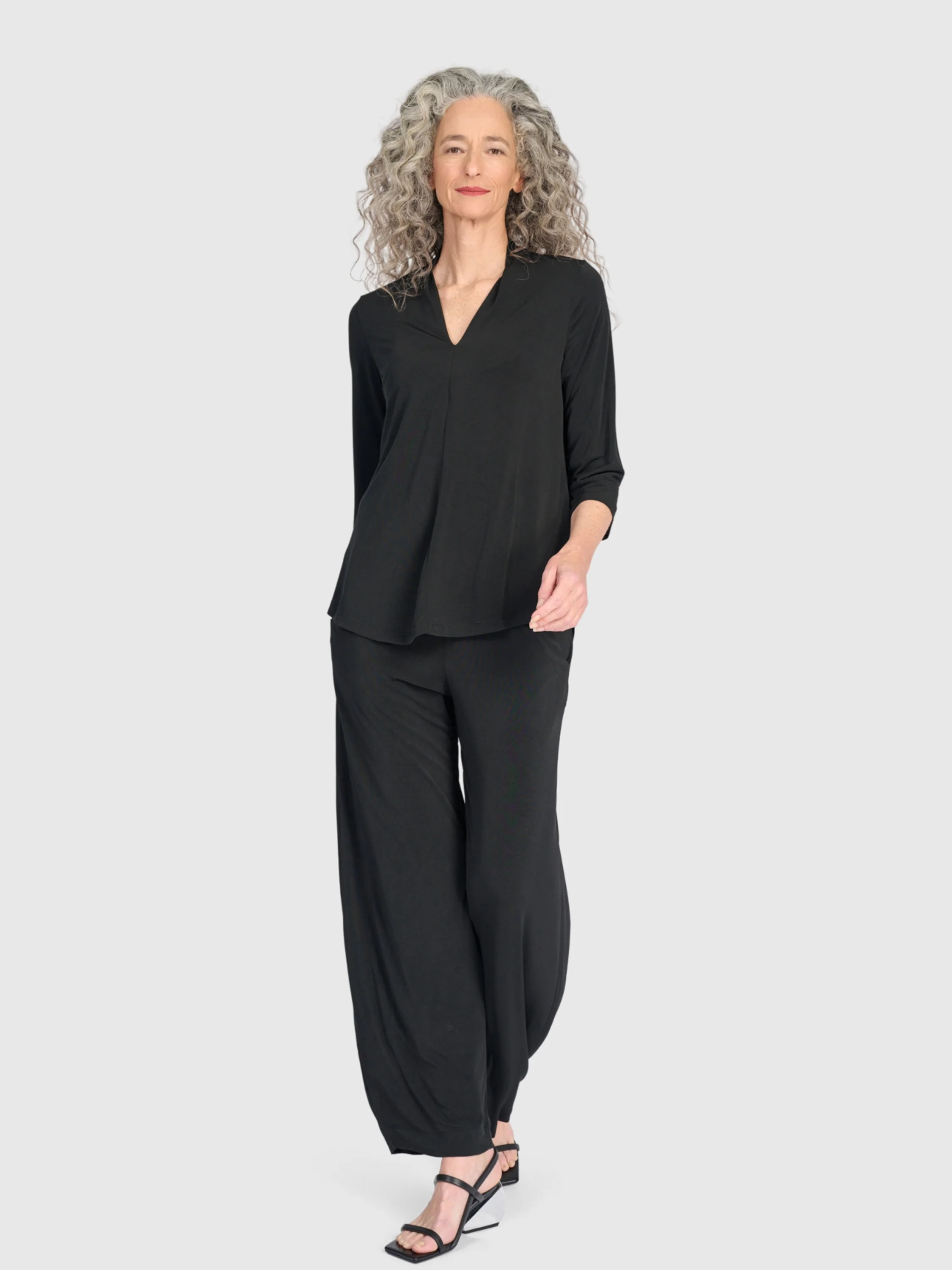 Matte Jersey Flow Pants in Black