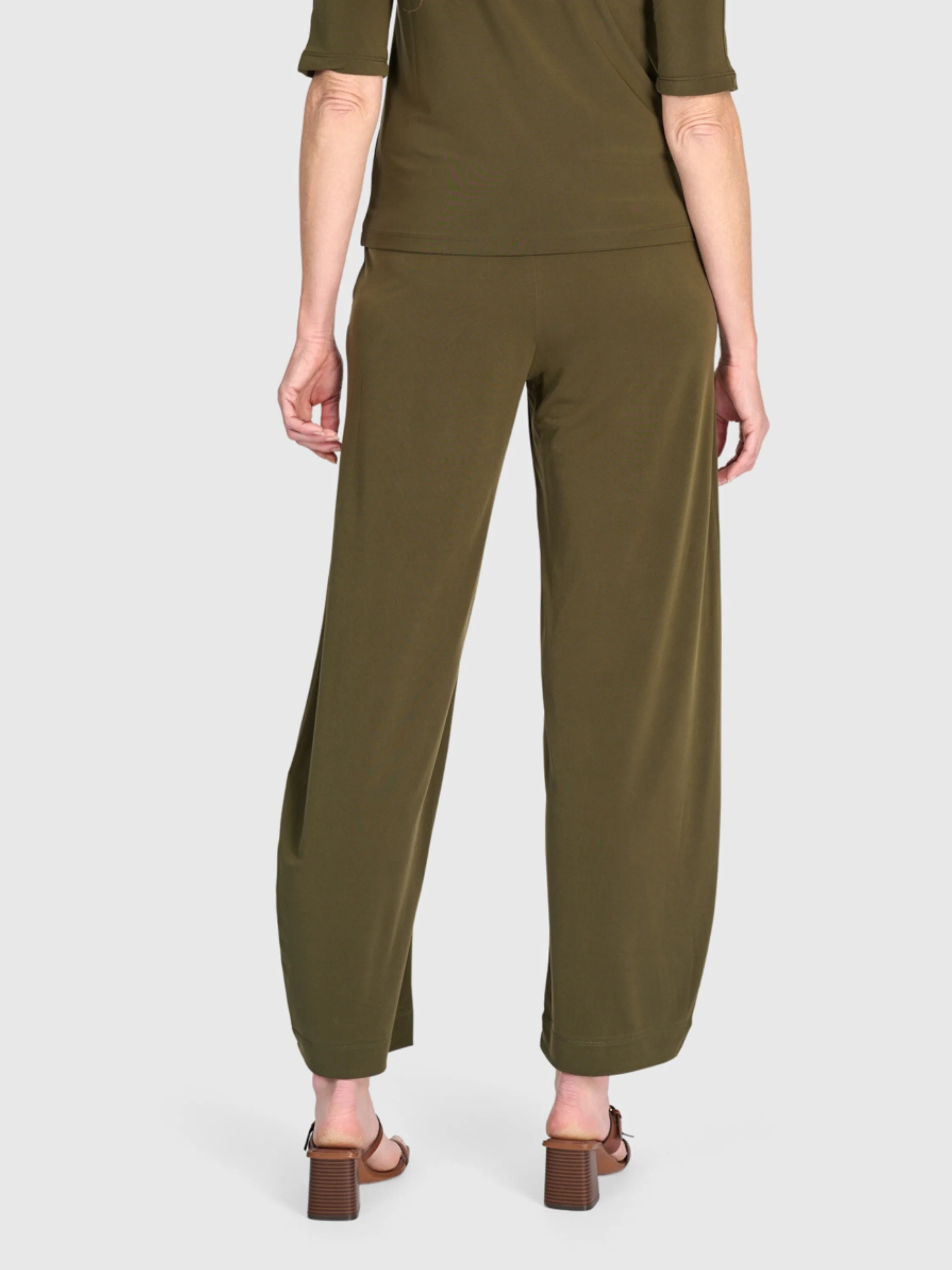 Matte Jersey Flow Pants in Khaki