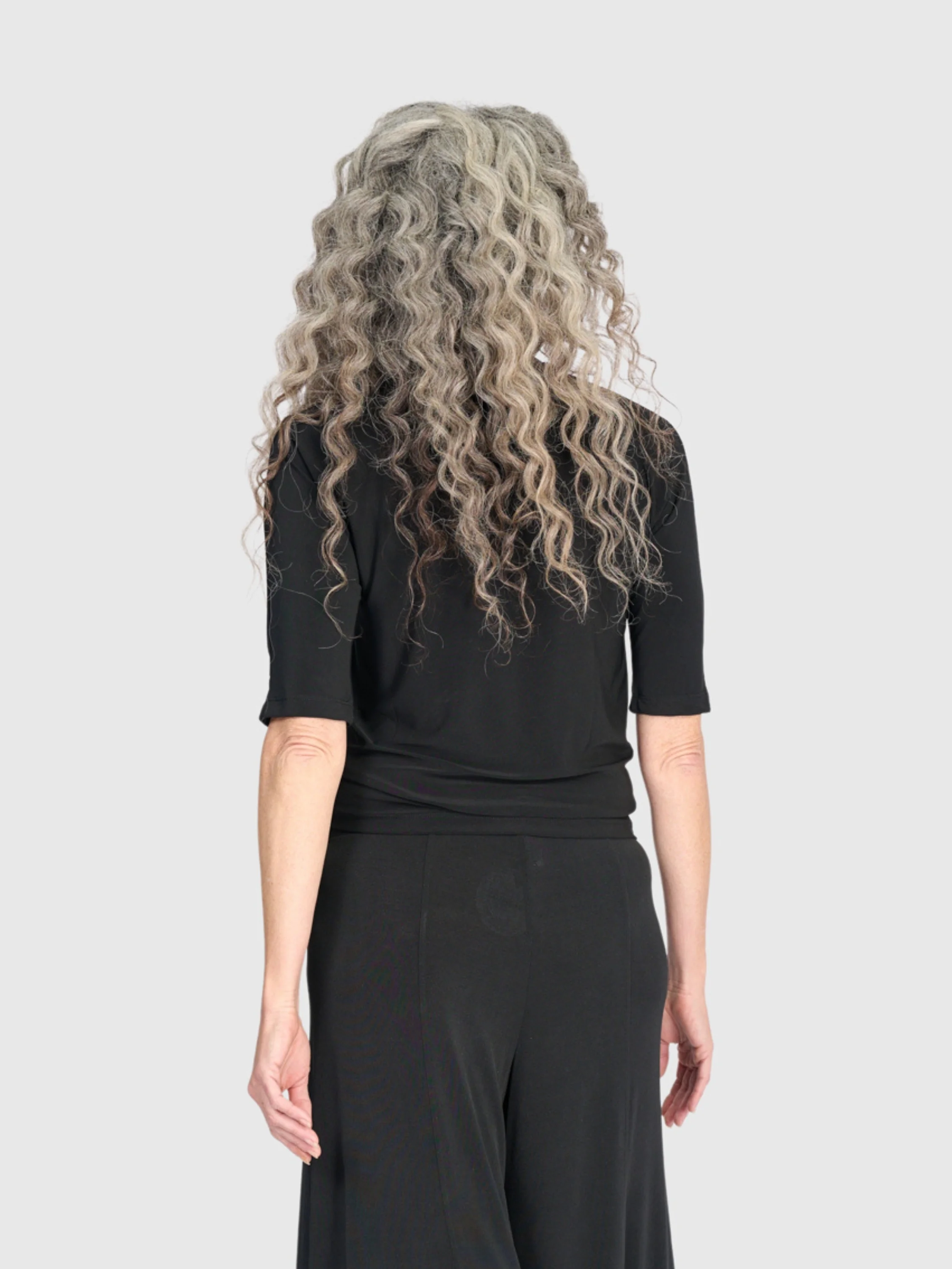 Matte Jersey Mockneck Top in Black