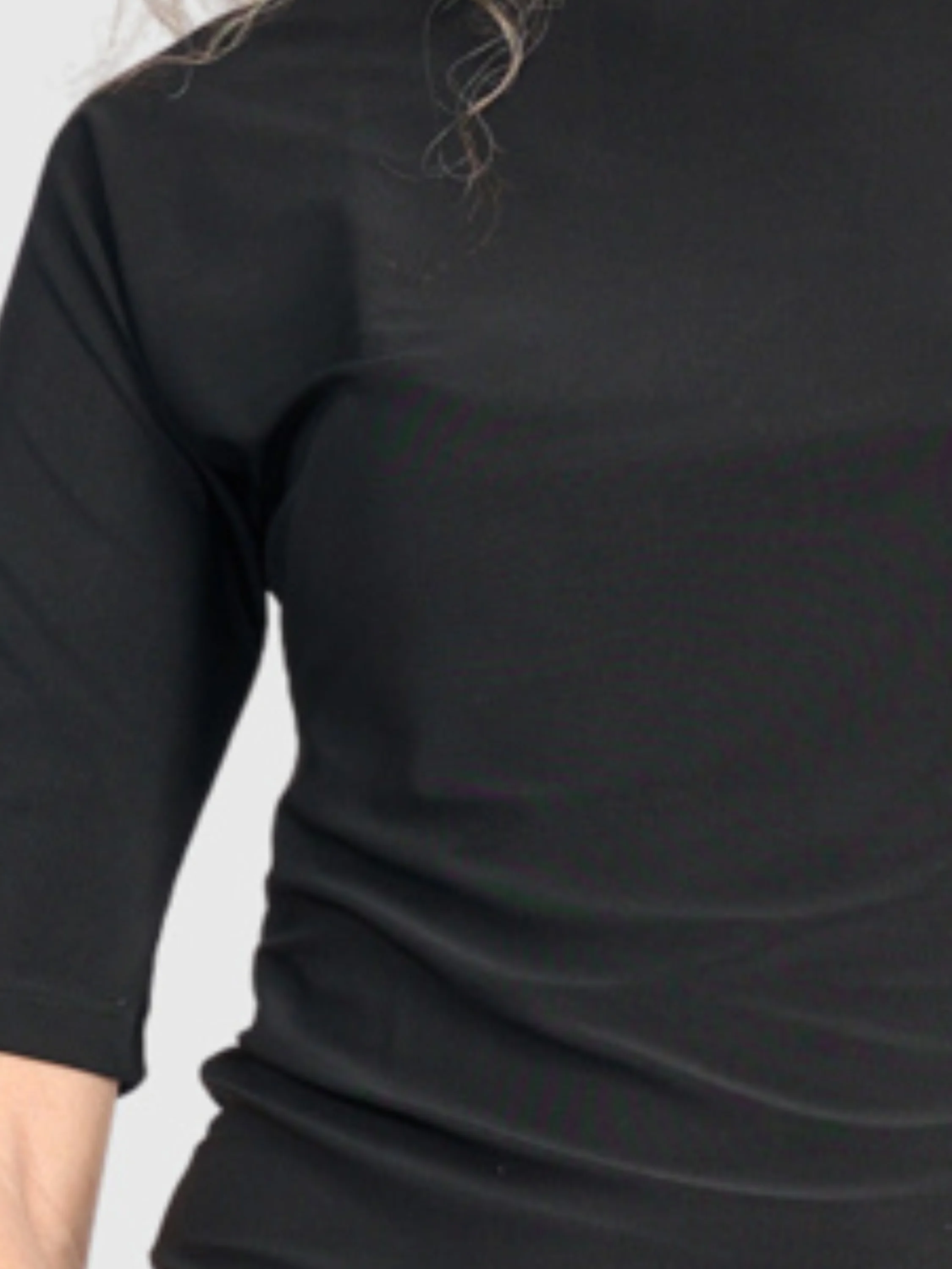 Matte Jersey Mockneck Top in Black