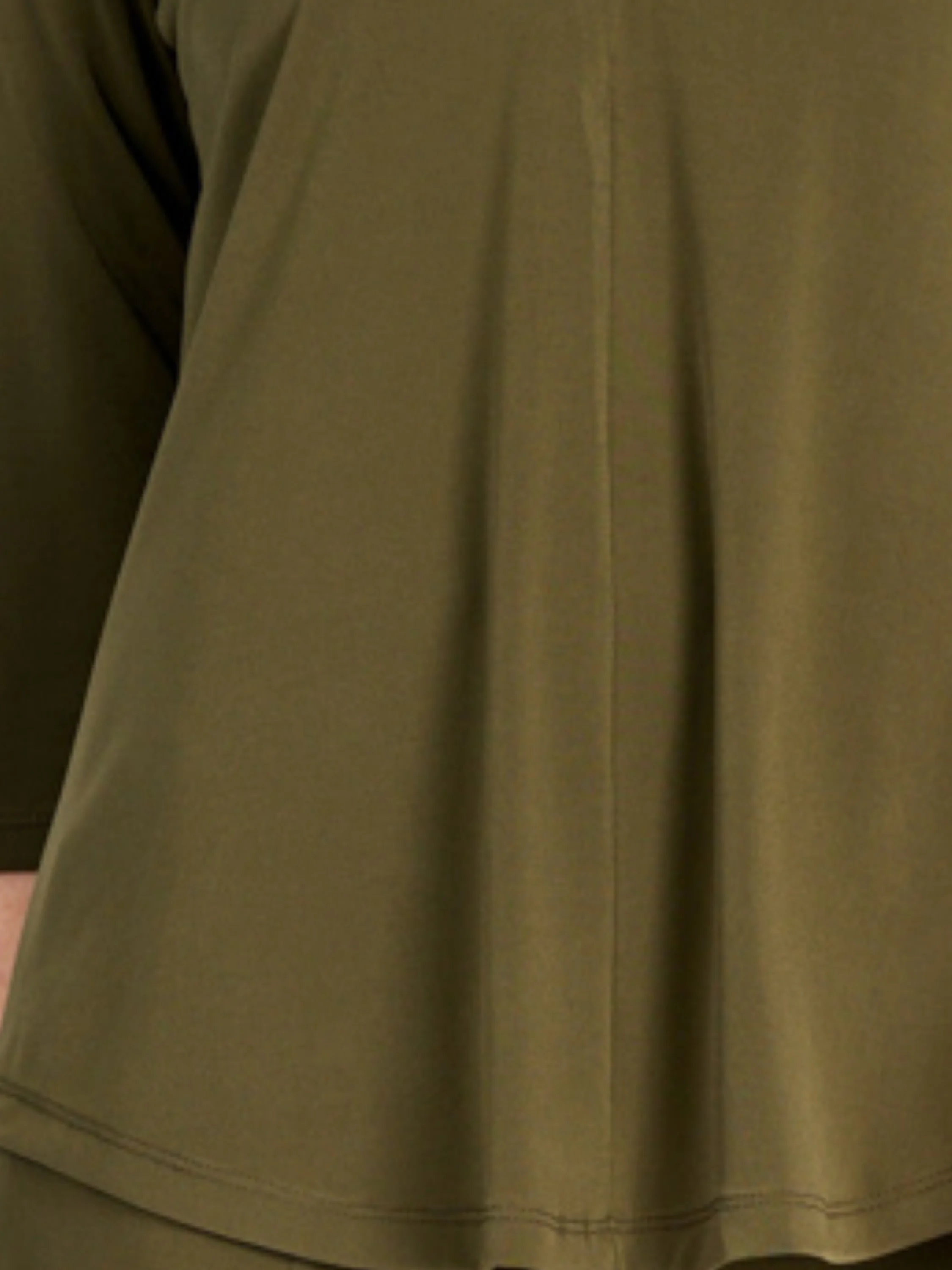 Matte Jersey V-Neck Top in Khaki