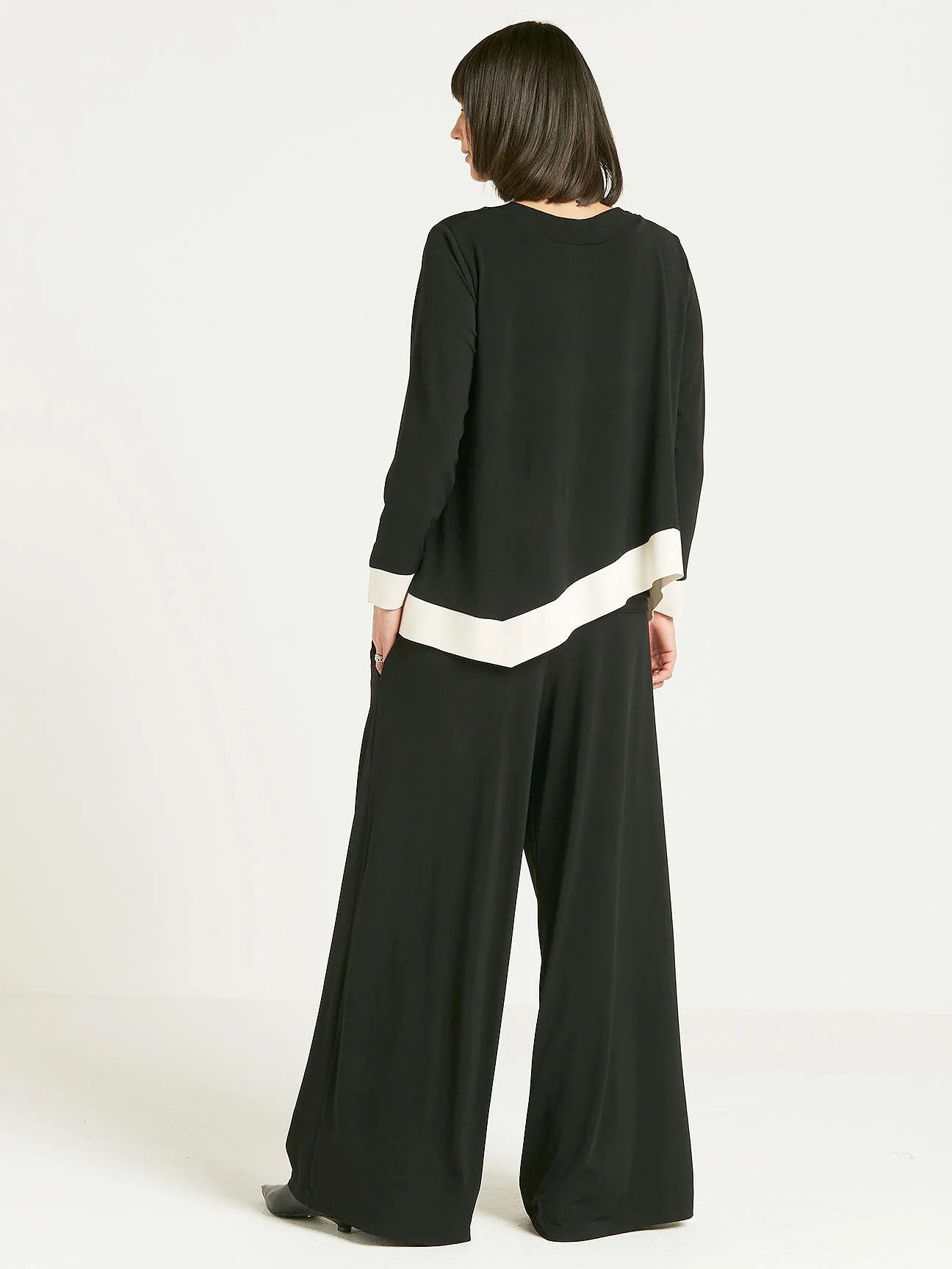 Matte Jersey Wide Leg Pant in Black