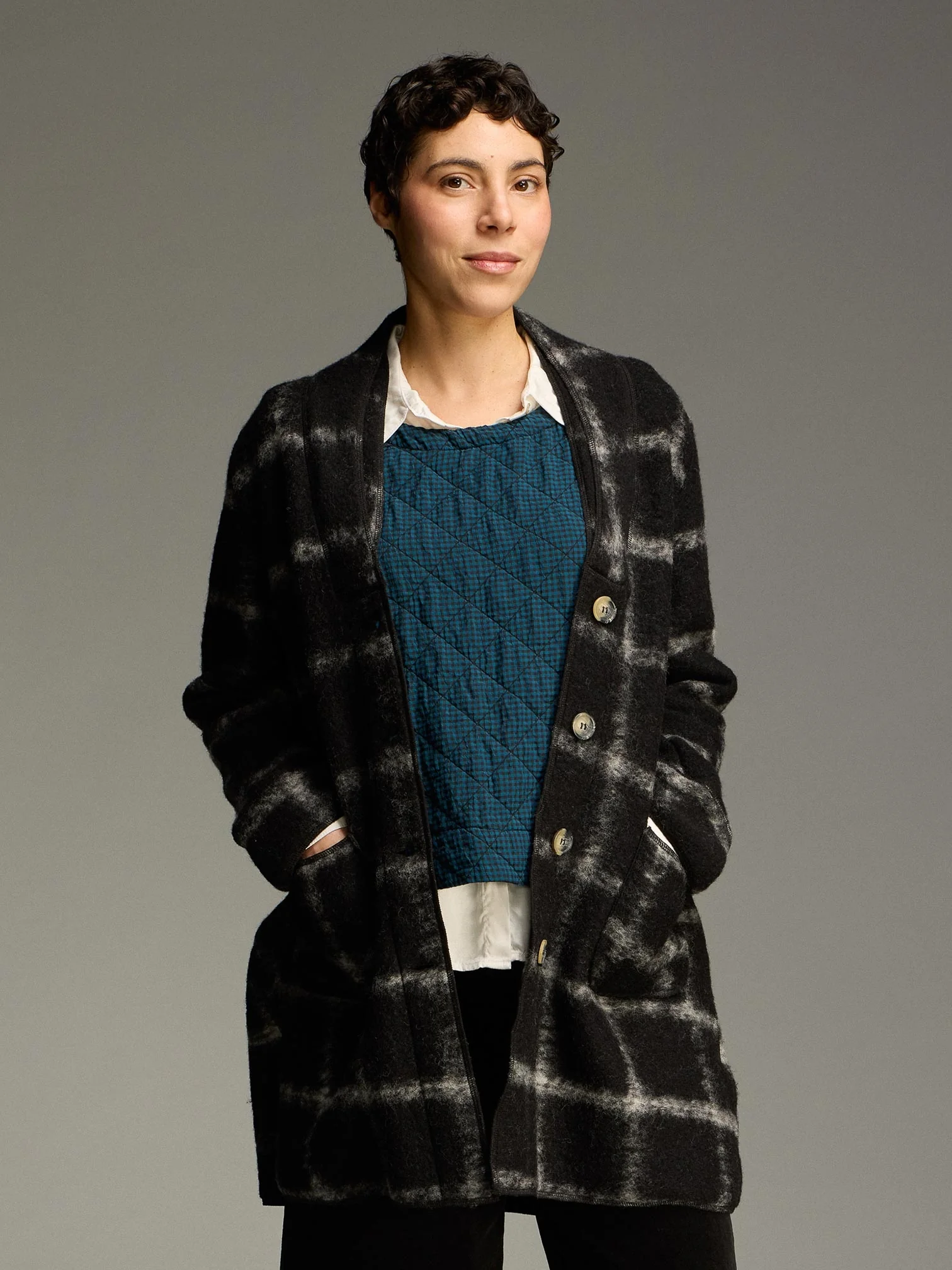 Mid Length Coat in Black