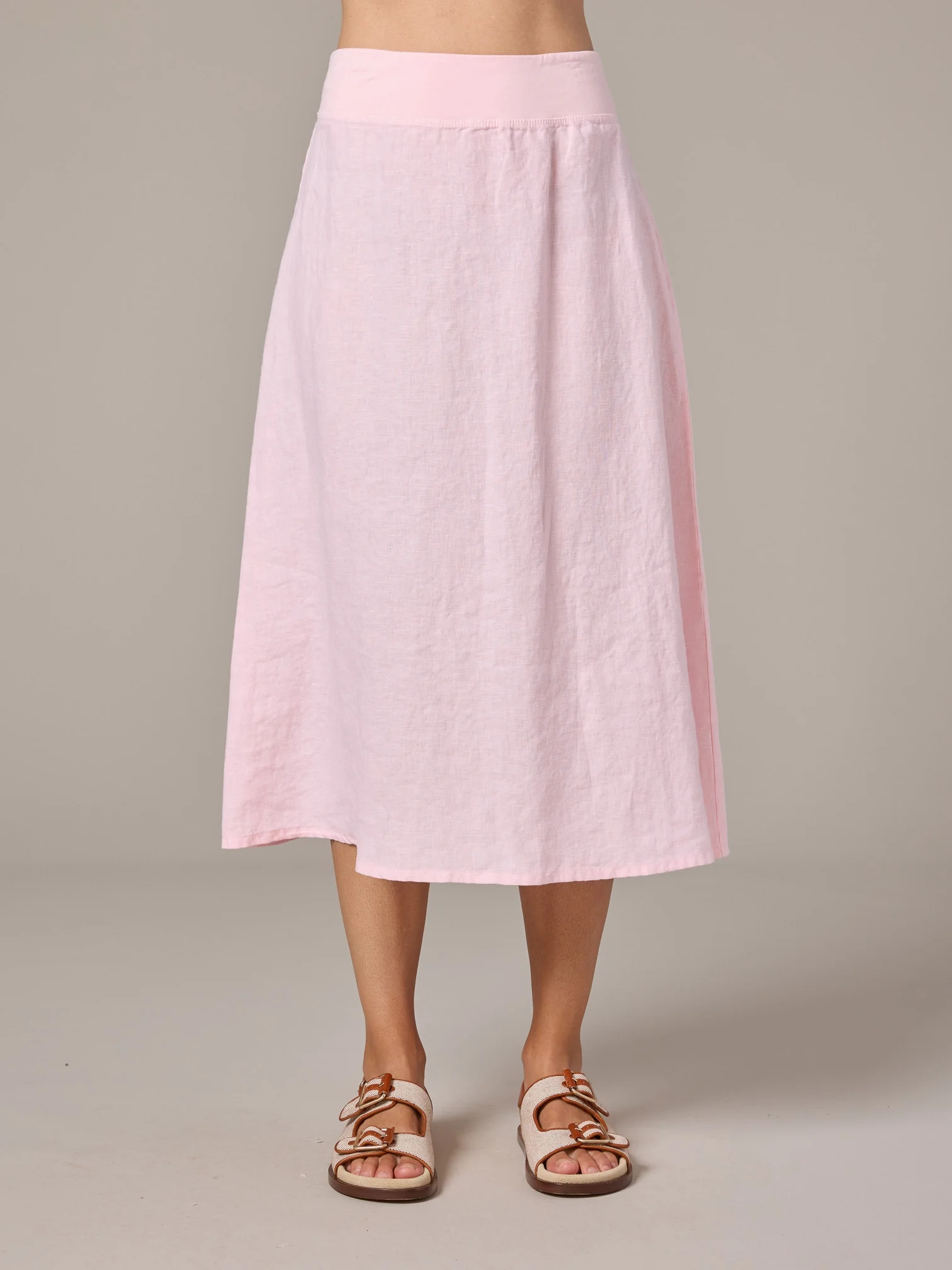 Midi Aline Skirt in Pink Salt