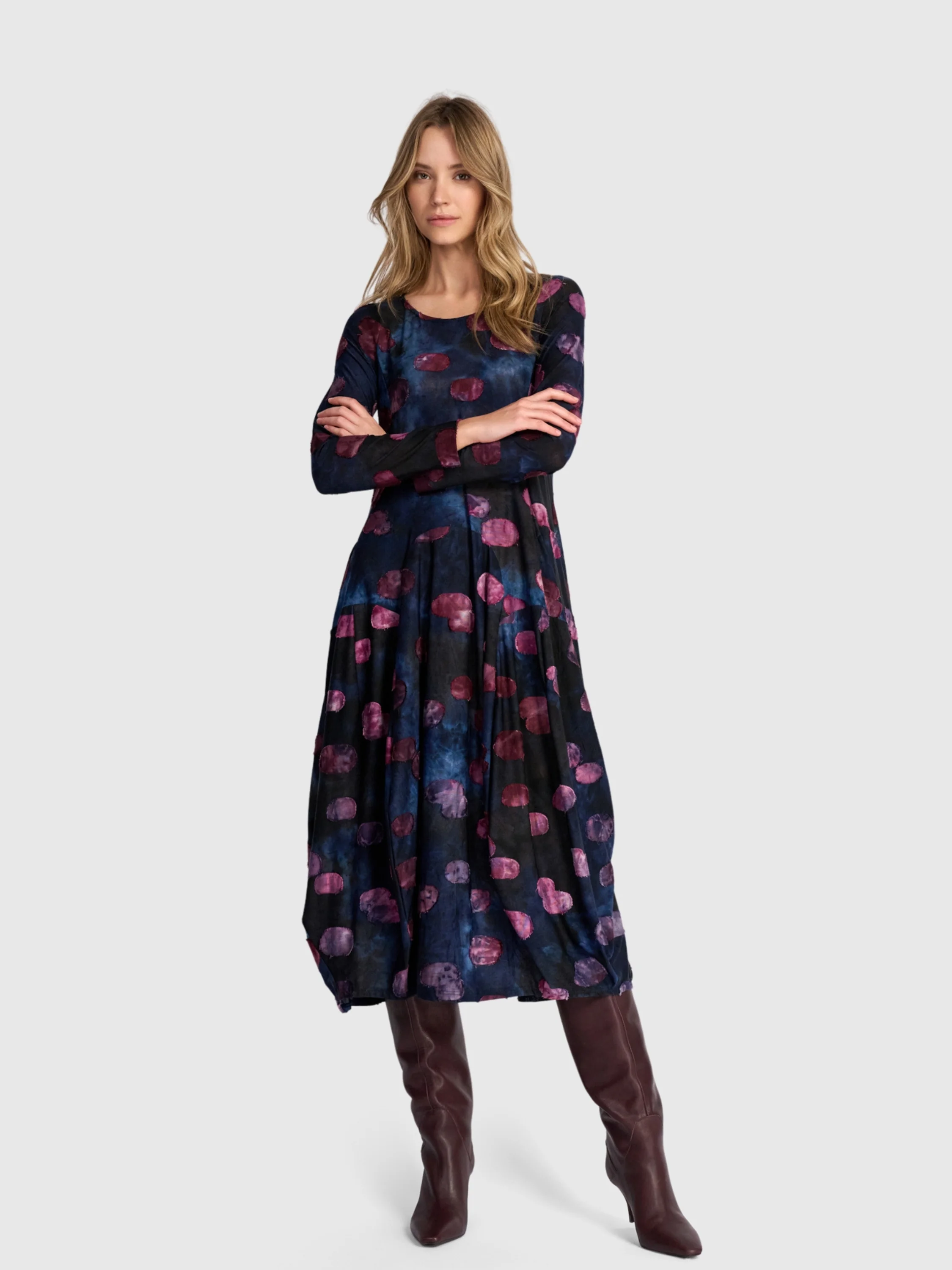 Midnight Dot Dress in Midnight