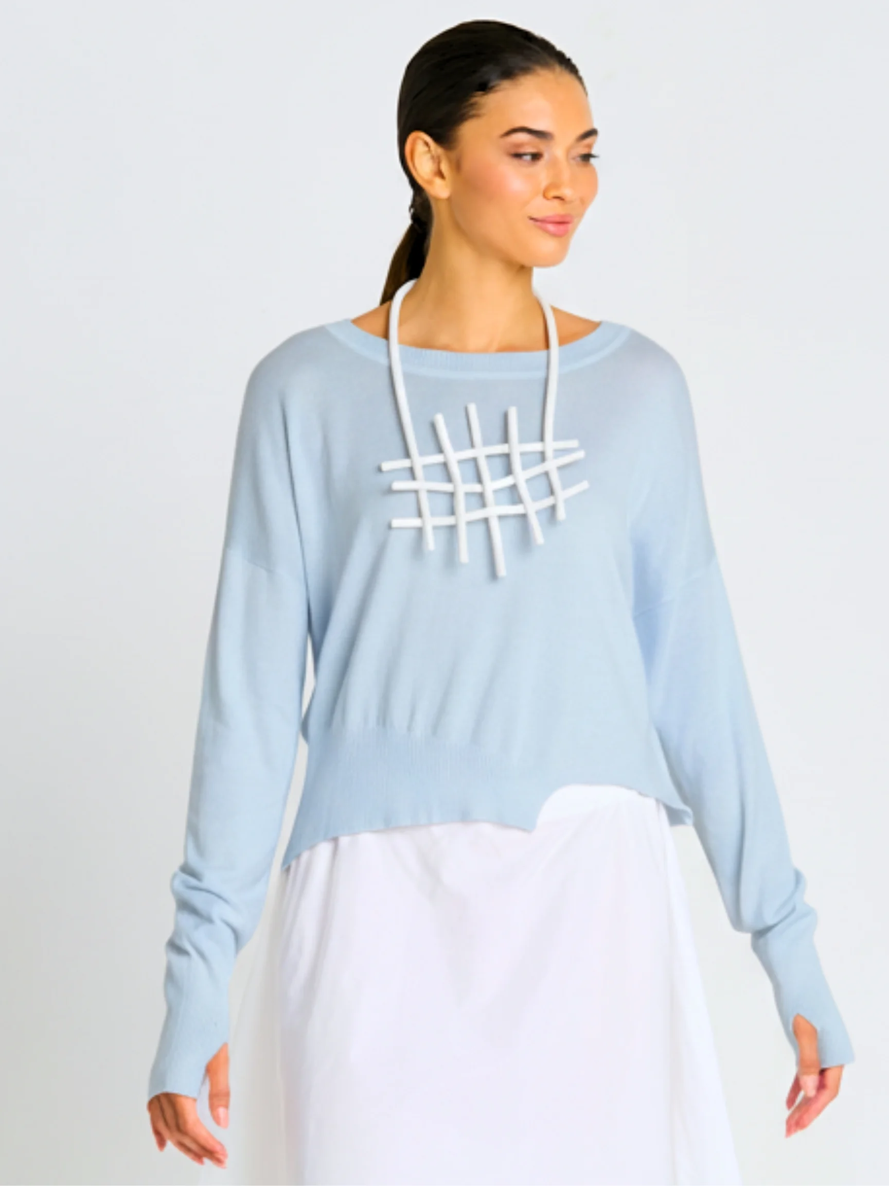 Mini Knit Sweater in Cameo