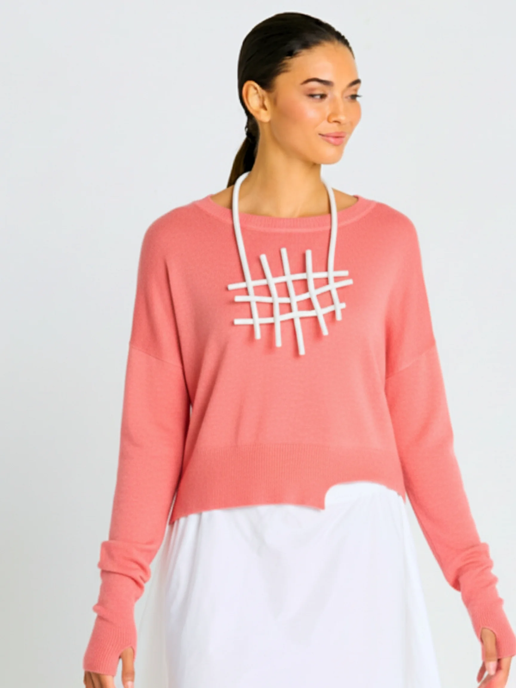 Mini Knit Sweater in Coral