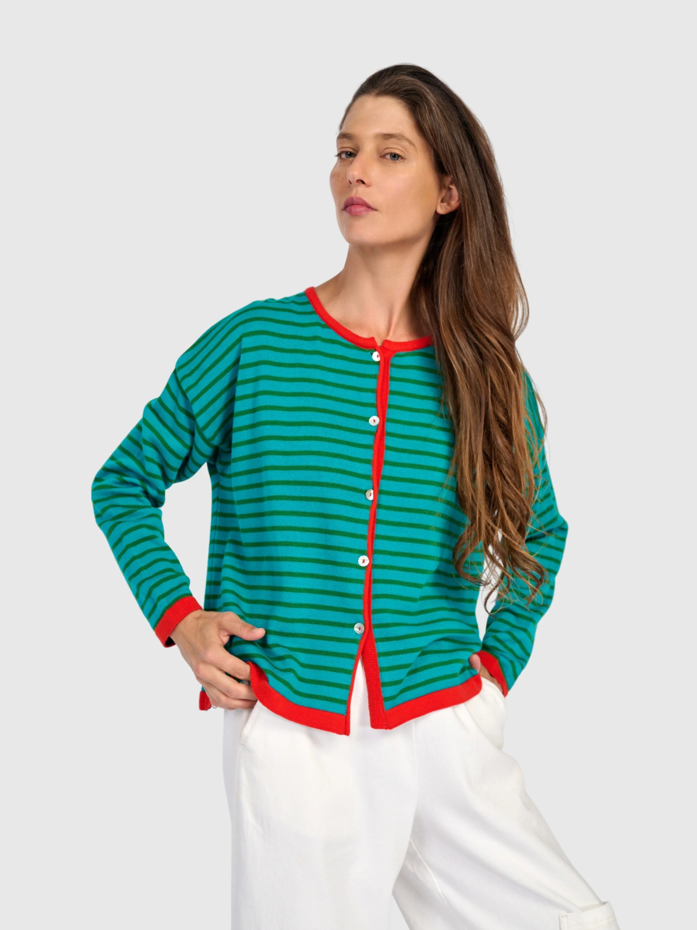 Mini Stripes Sweater in Green