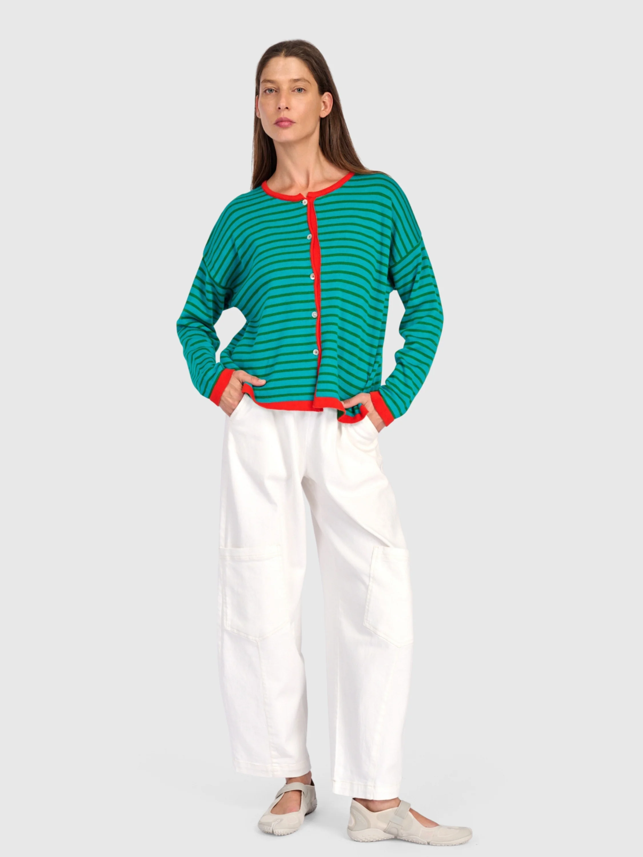 Mini Stripes Sweater in Green