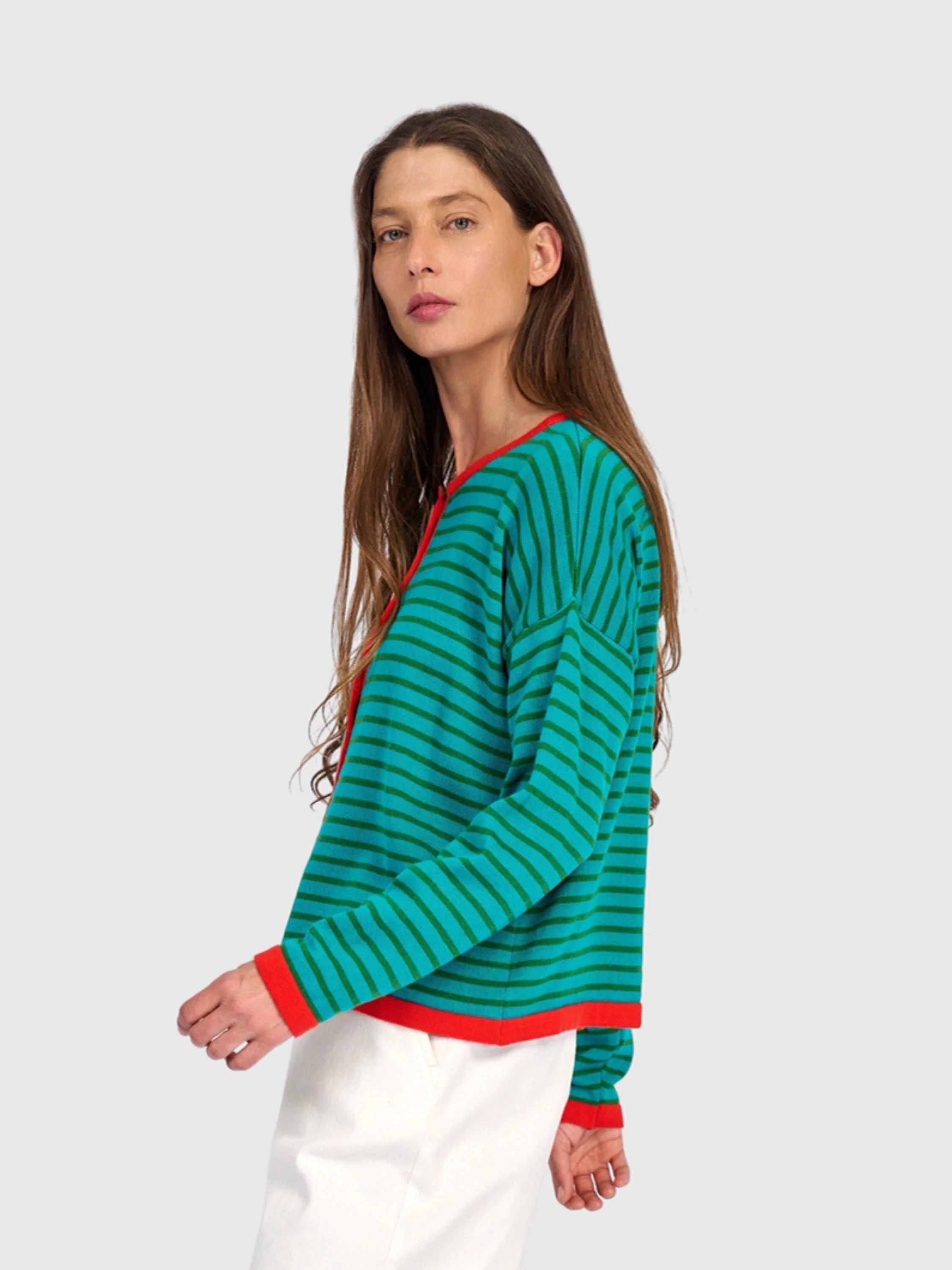 Mini Stripes Sweater in Green