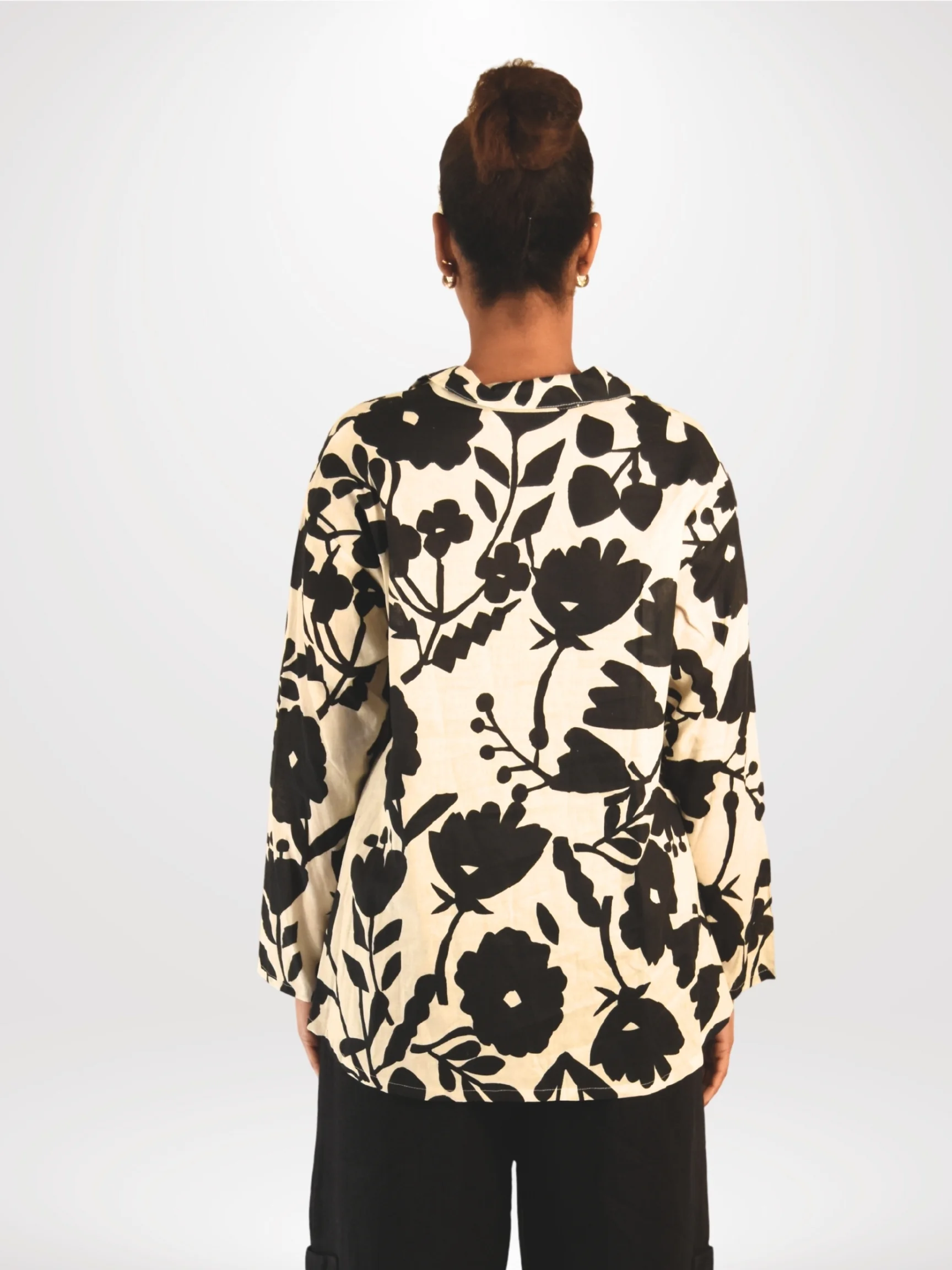 Miriam Shirt in Avorio/Nero
