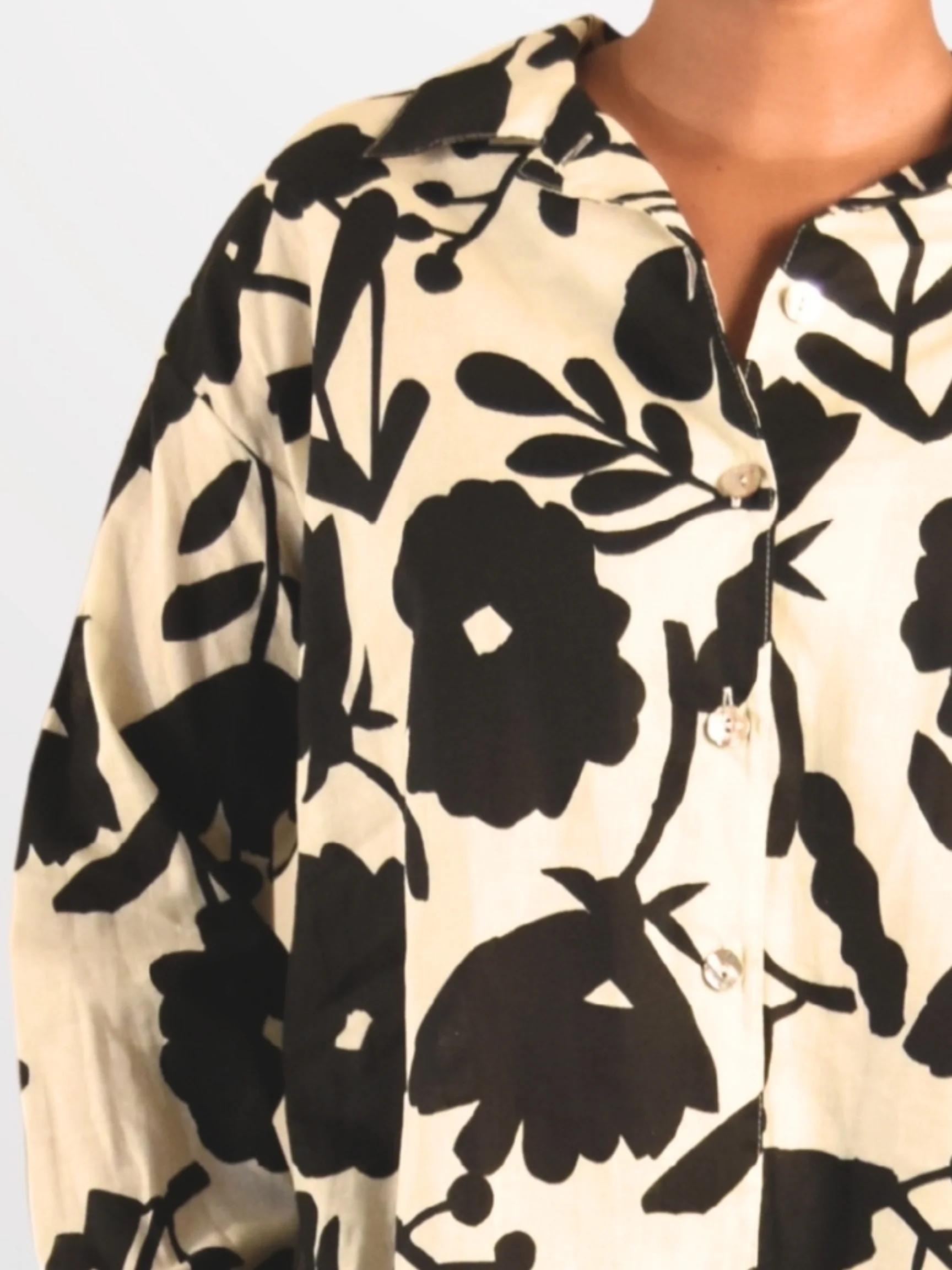 Miriam Shirt in Avorio/Nero