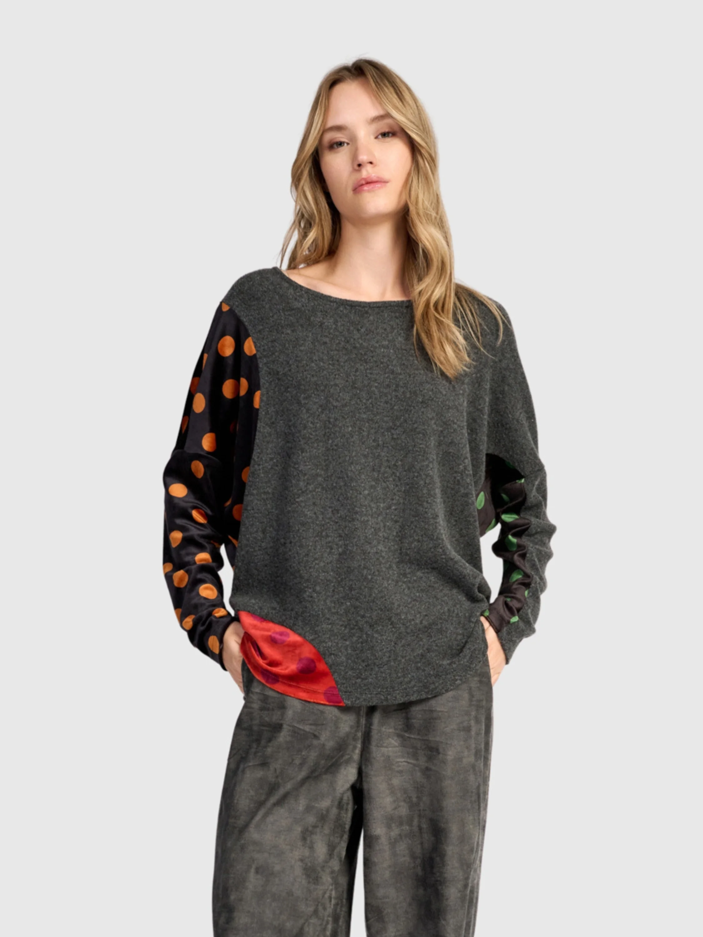 Mixed Dot Knit Pullover in Mix