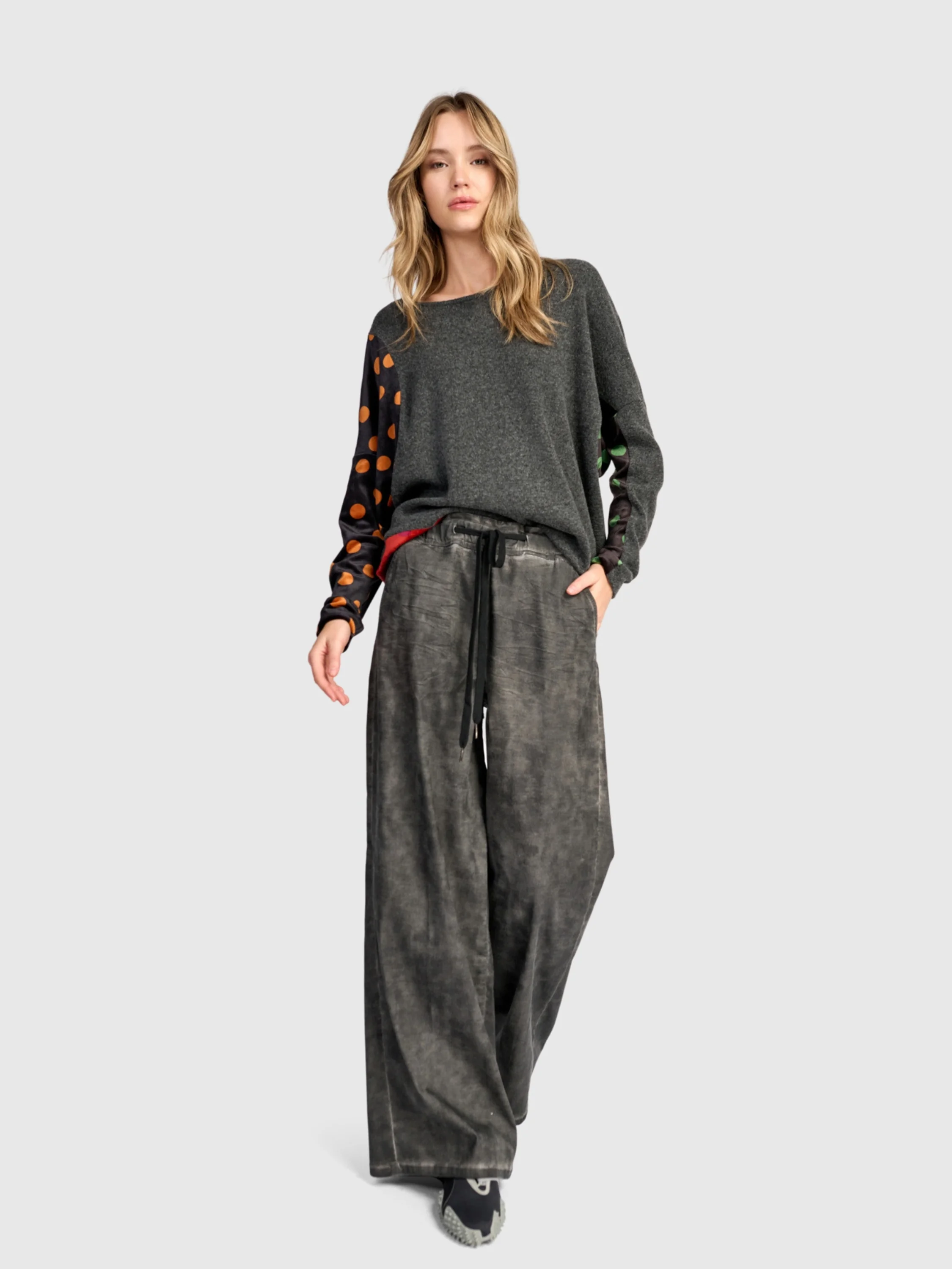 Mixed Dot Knit Pullover in Mix