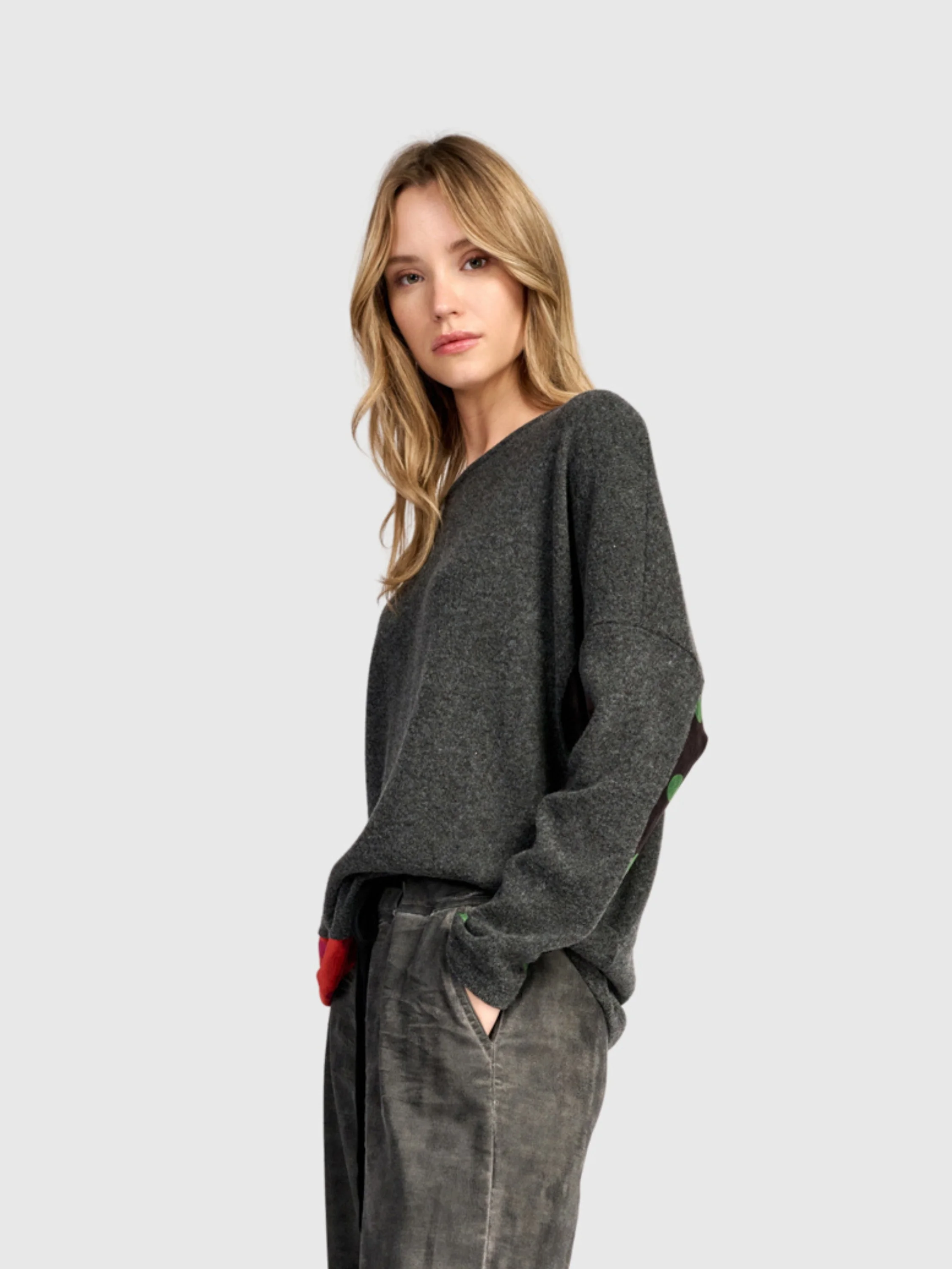 Mixed Dot Knit Pullover in Mix