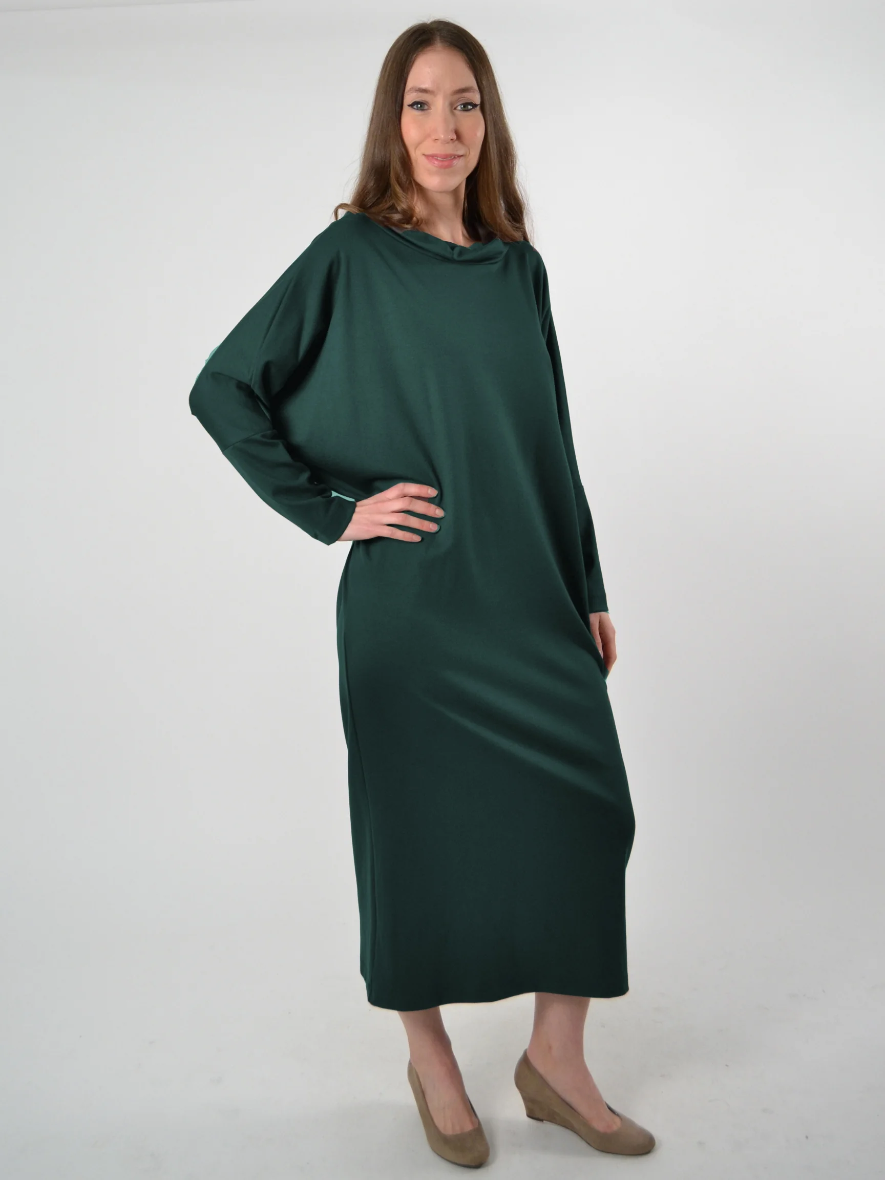 Modal Ponti Ilse Dress in Juniper