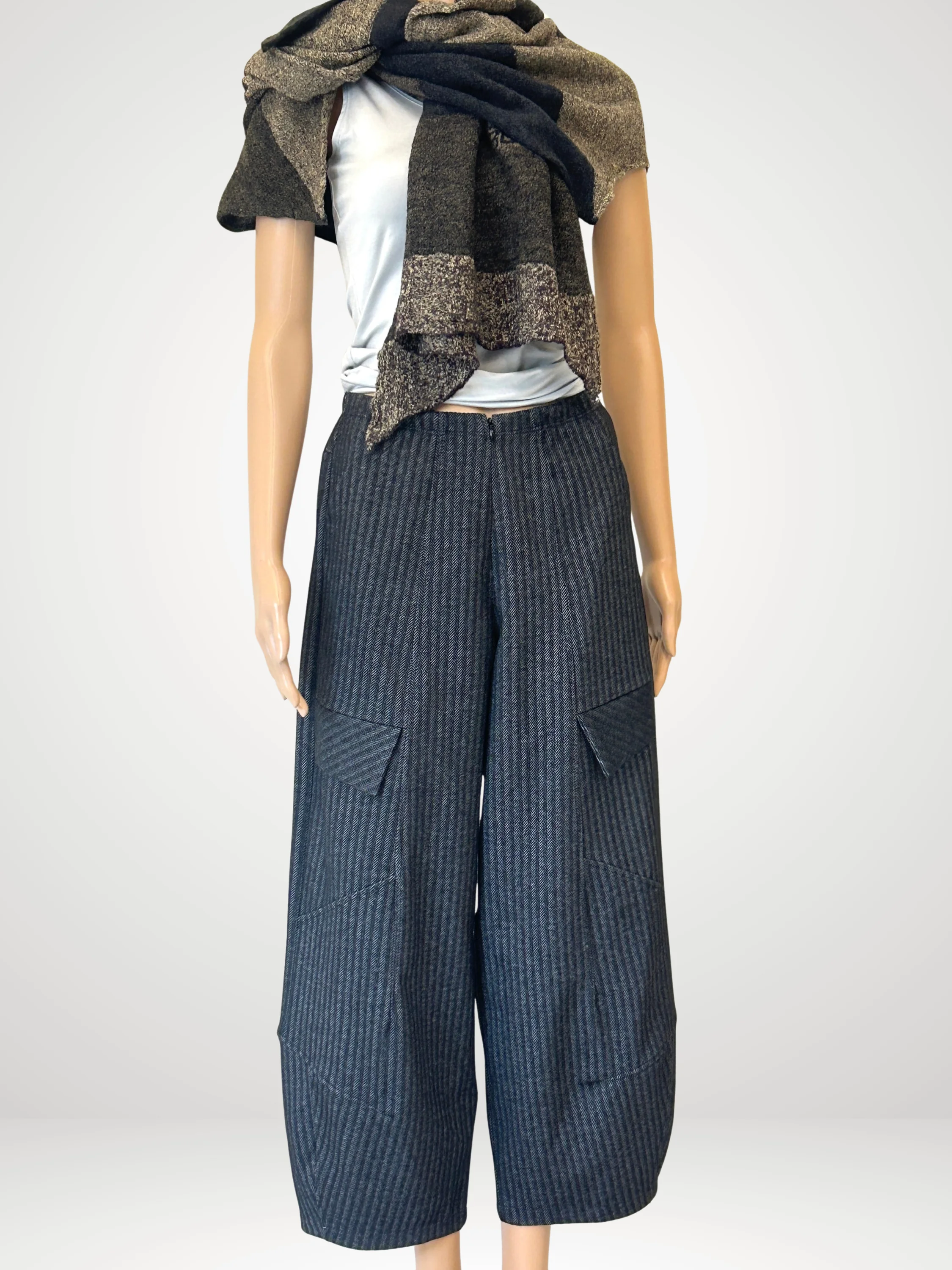 Modesto Pant in Grey Herringbone