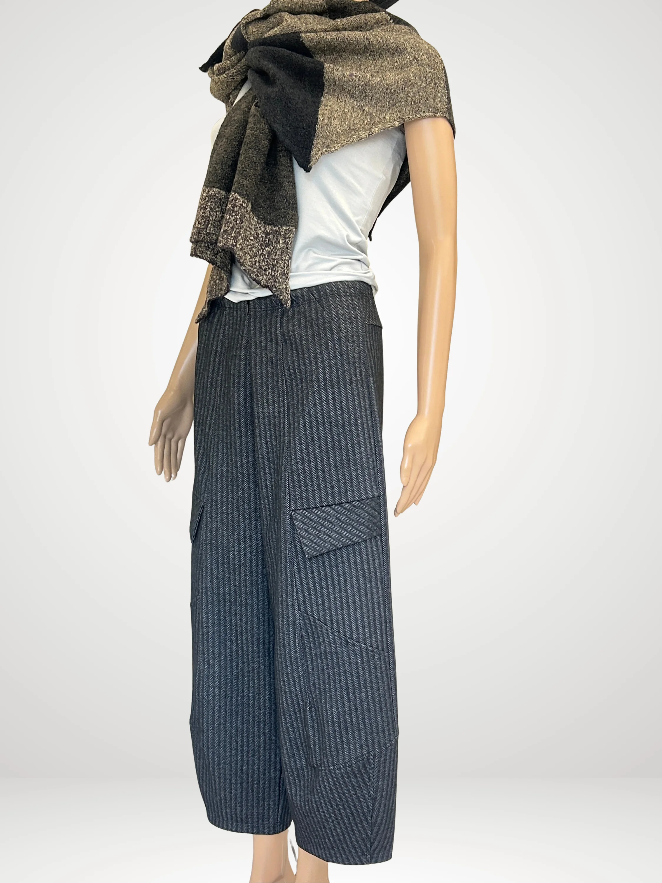 Modesto Pant in Grey Herringbone