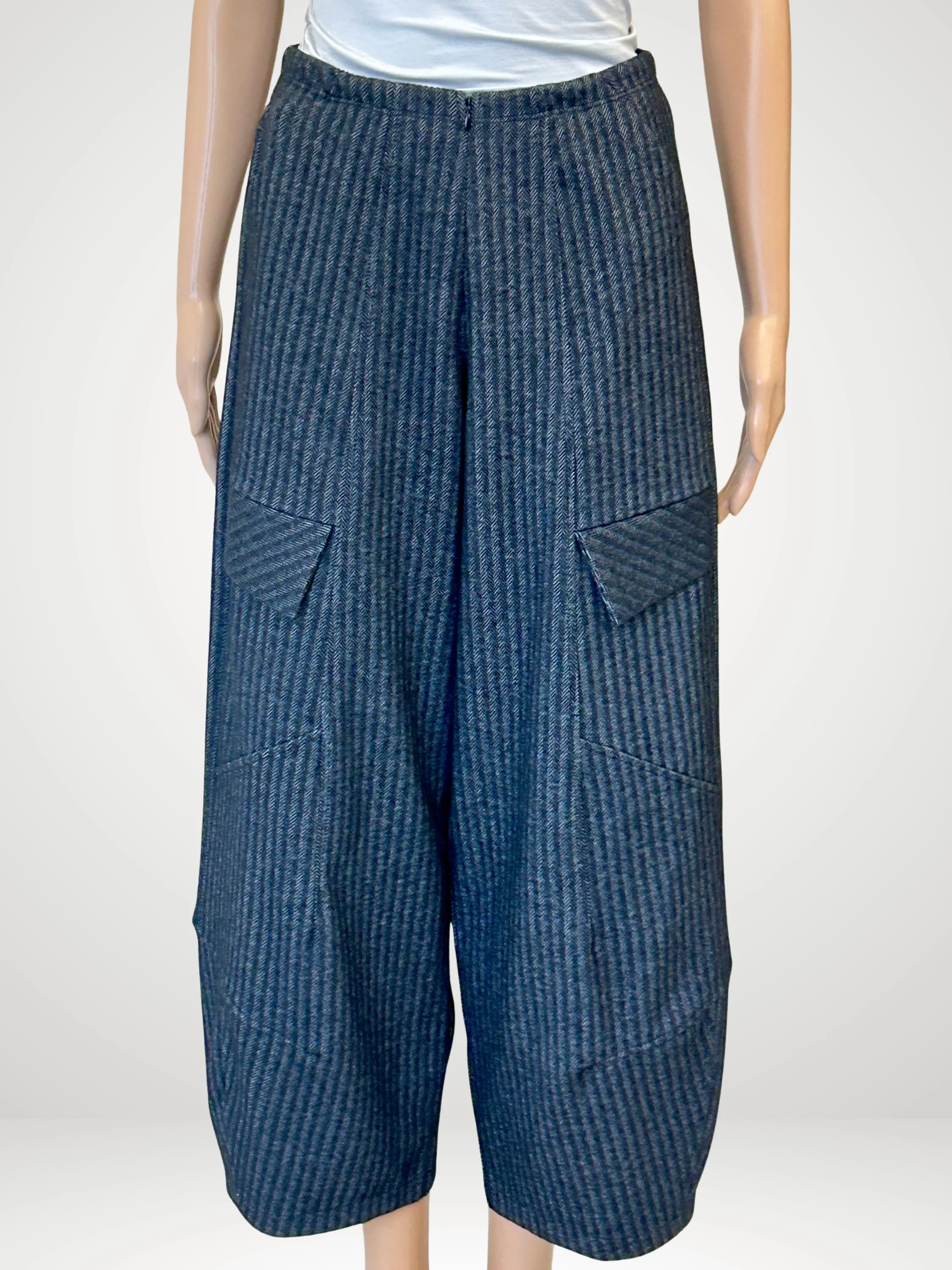 Modesto Pant in Grey Herringbone