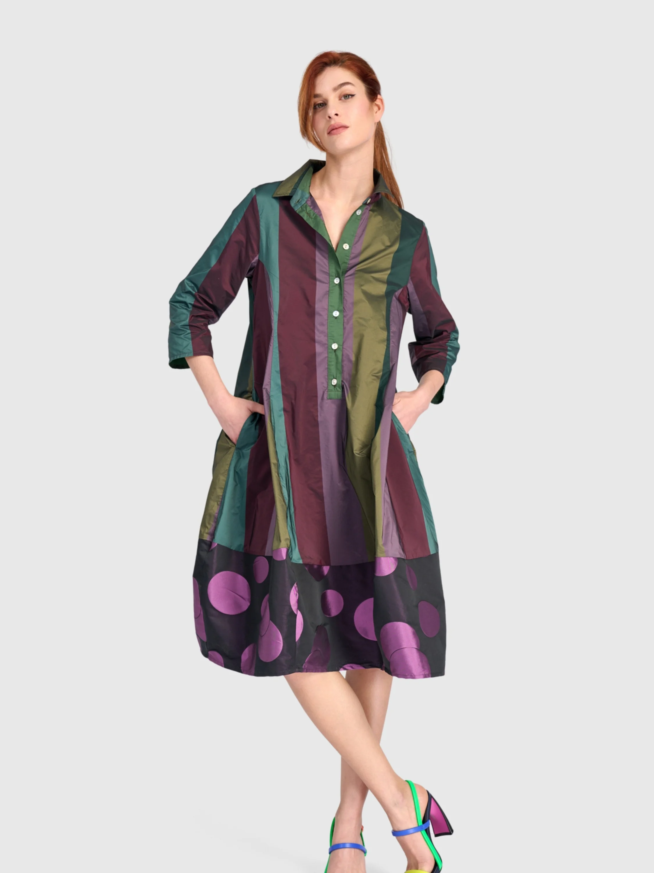 Mosaic Stripe Dress in Mix