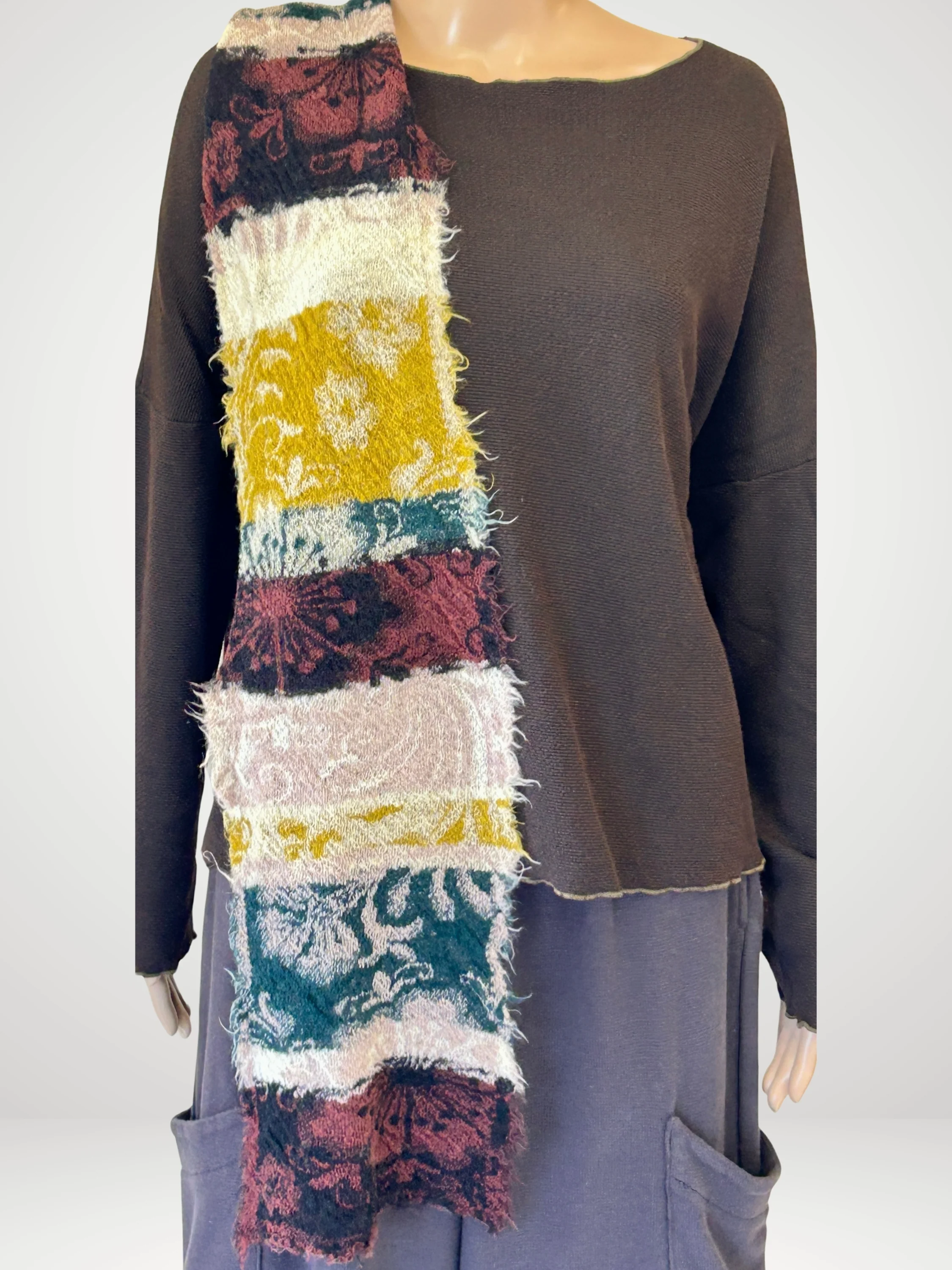 Mosaic Wool Scarf in Yellow