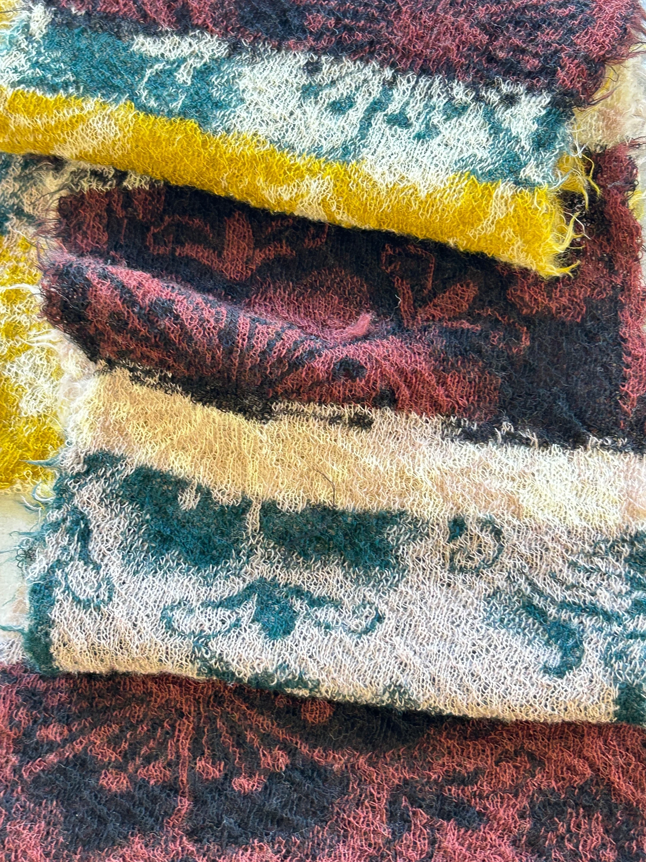 Mosaic Wool Scarf in Yellow