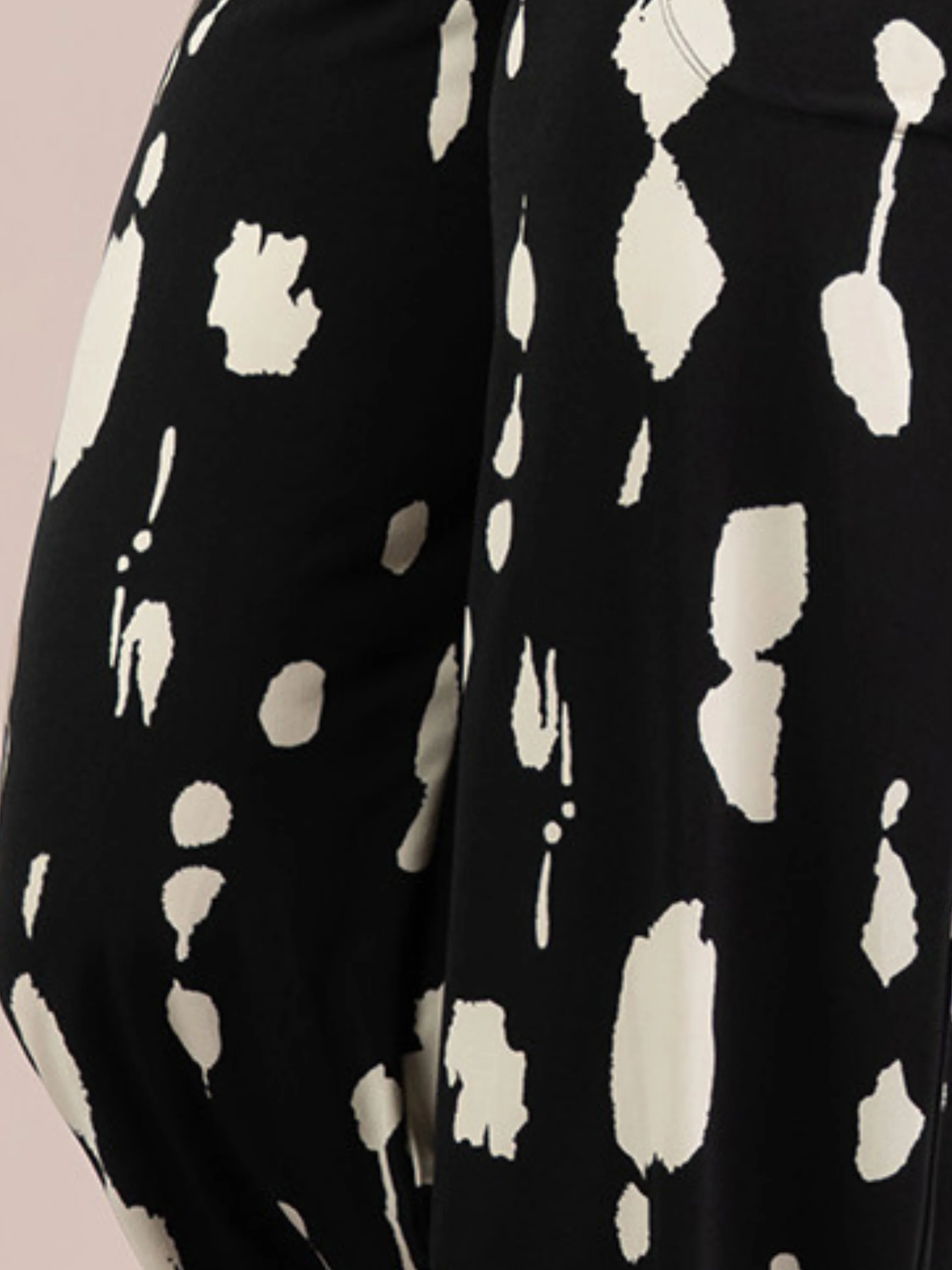 Narrow Lantern Pant Print in Cashew Splatter