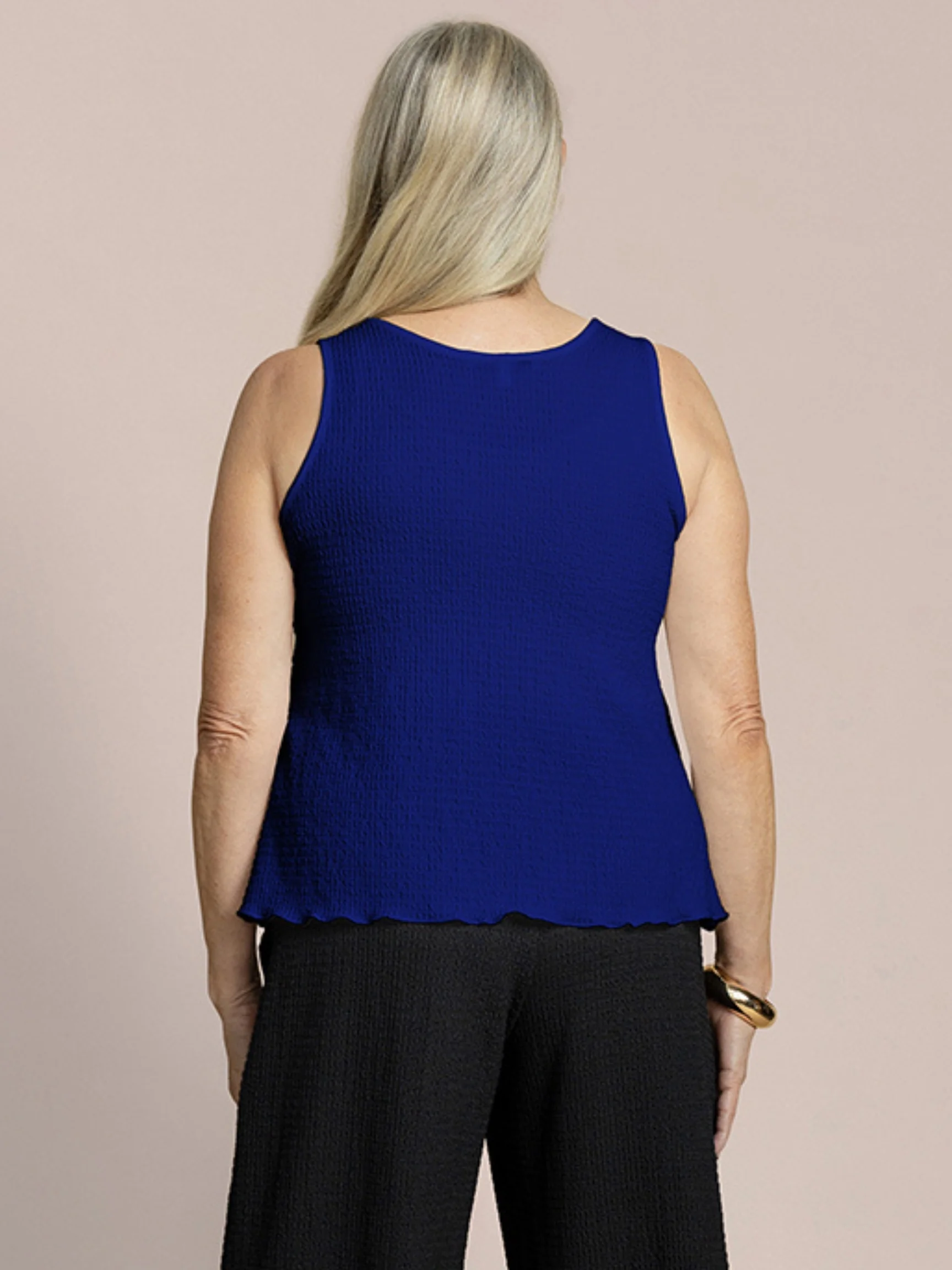 Nu Pop V-Neck Tank in Lapis