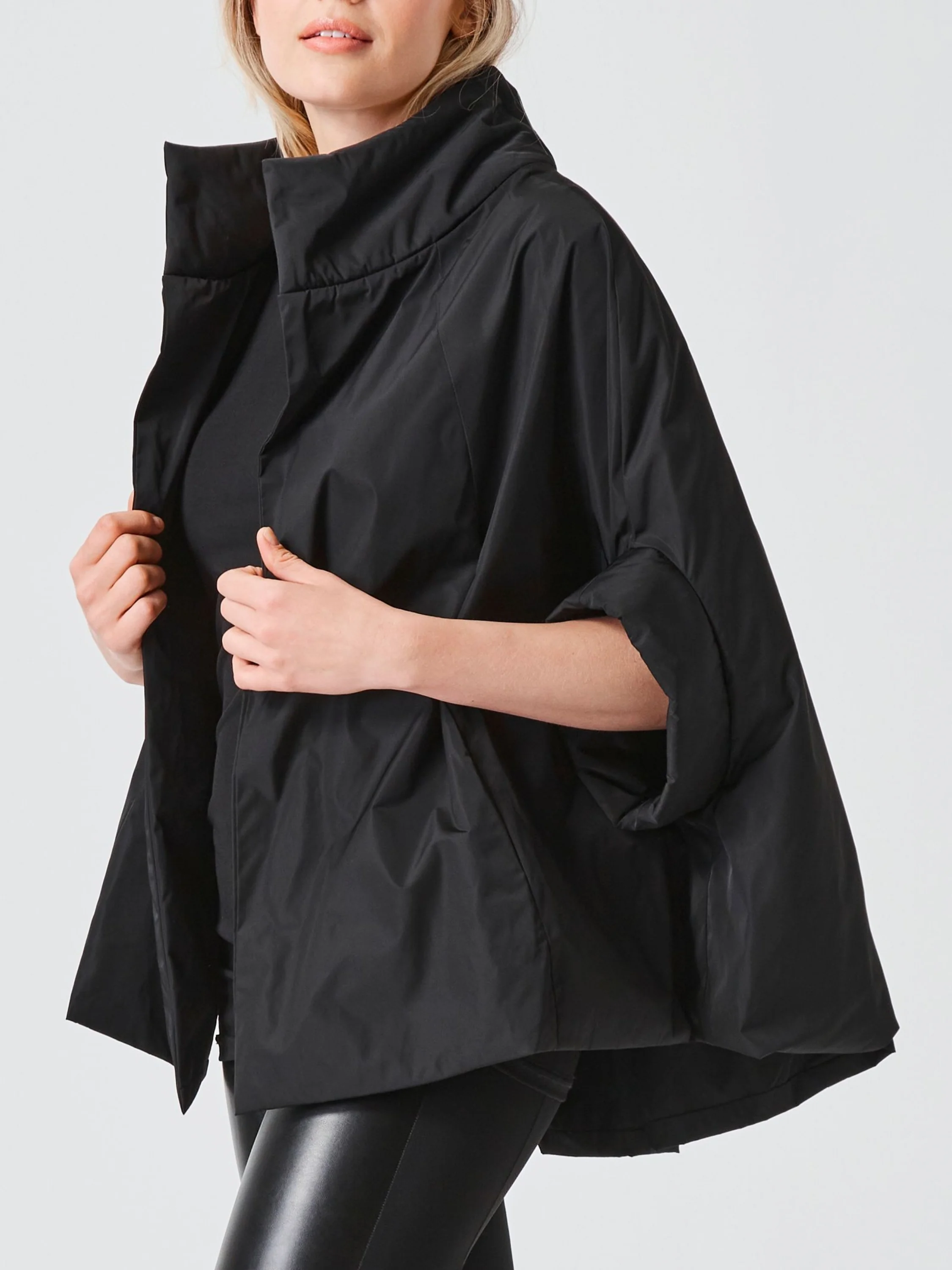 Nylon Chic Cape in Black