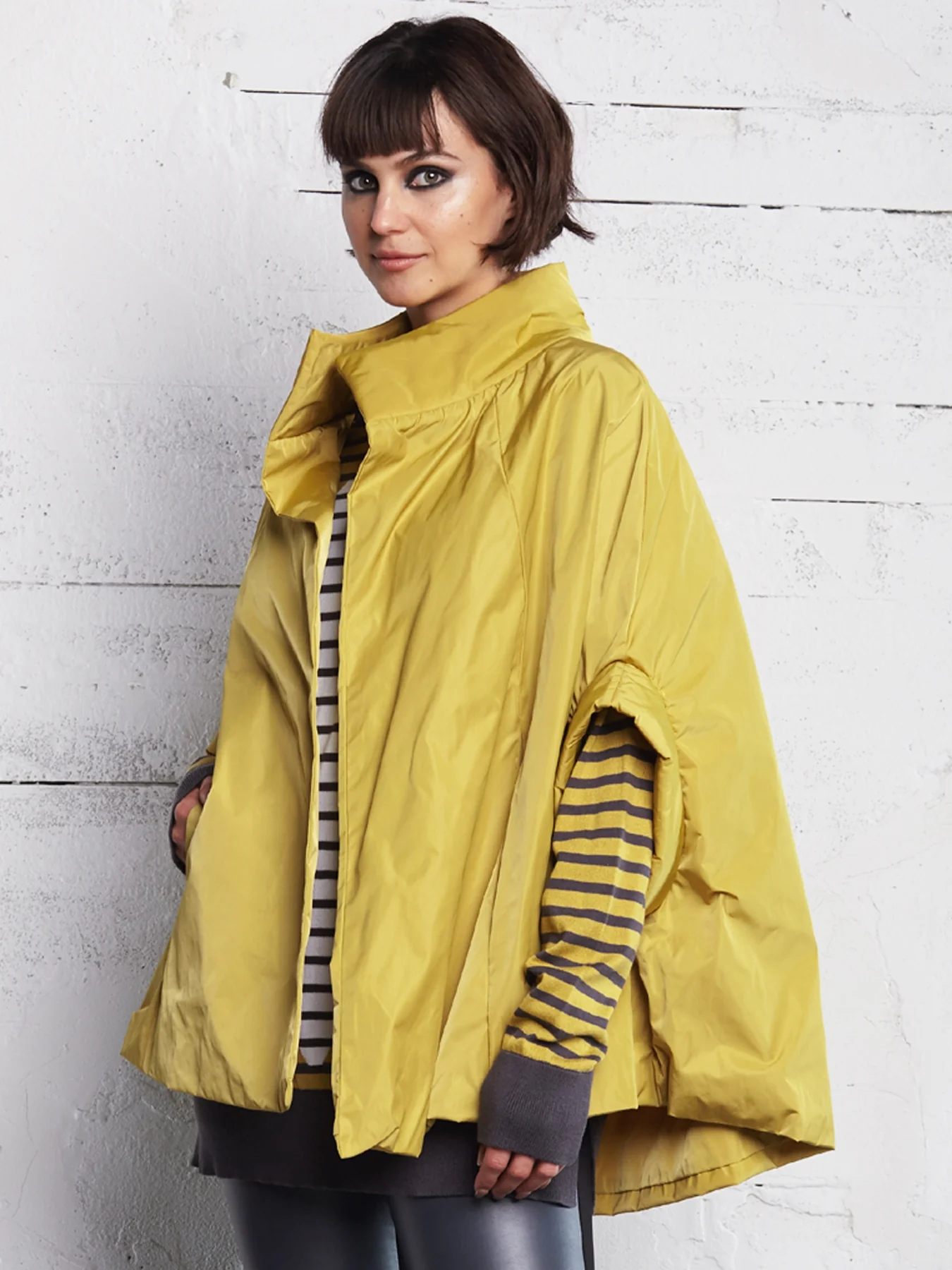 Nylon Chic Cape in Chartreuse