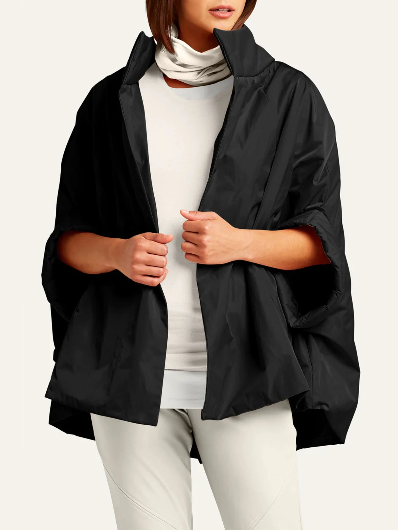 Nylon Chic Cape in Black