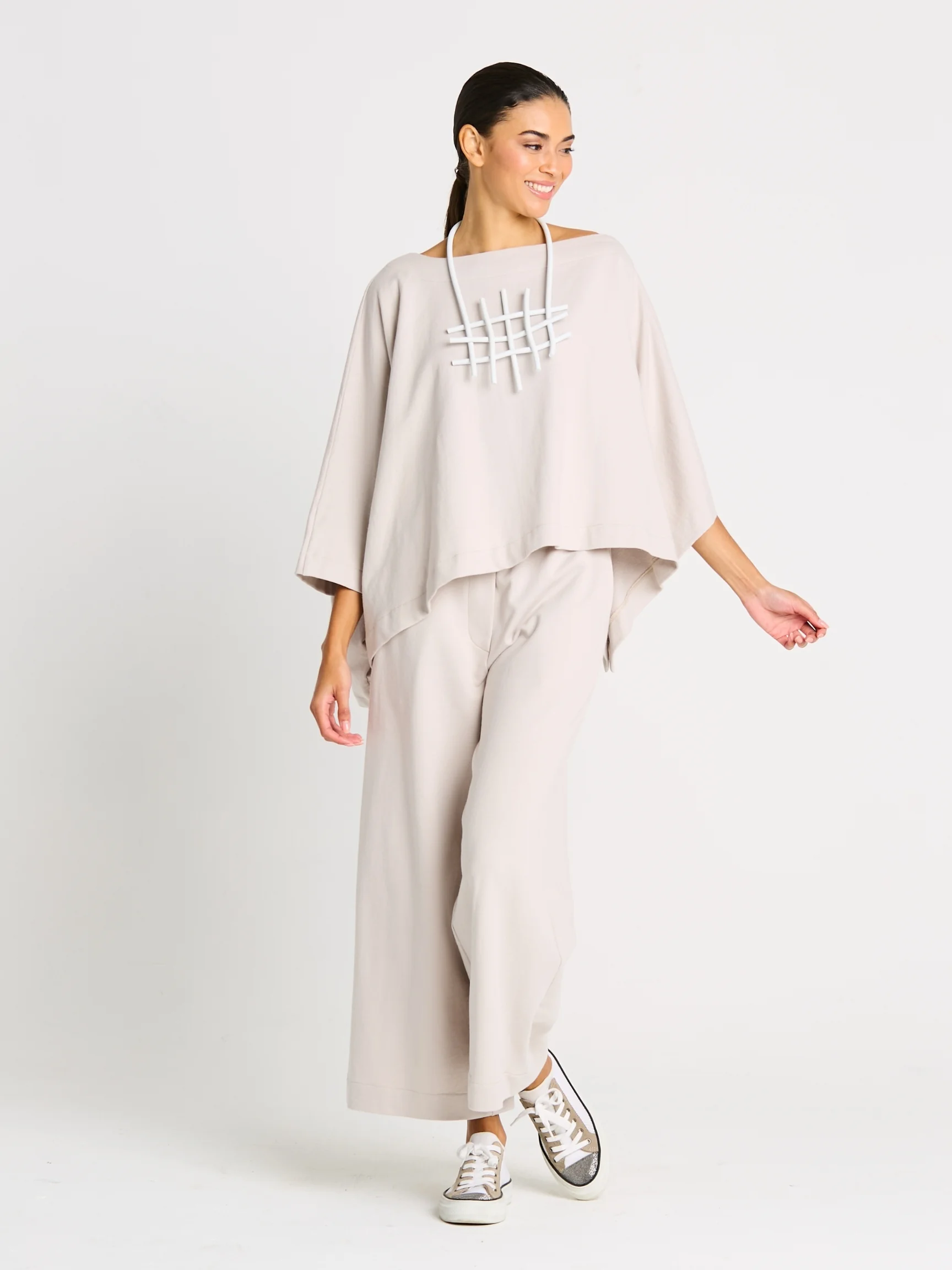 Off The Shoulder Blouson in Putty