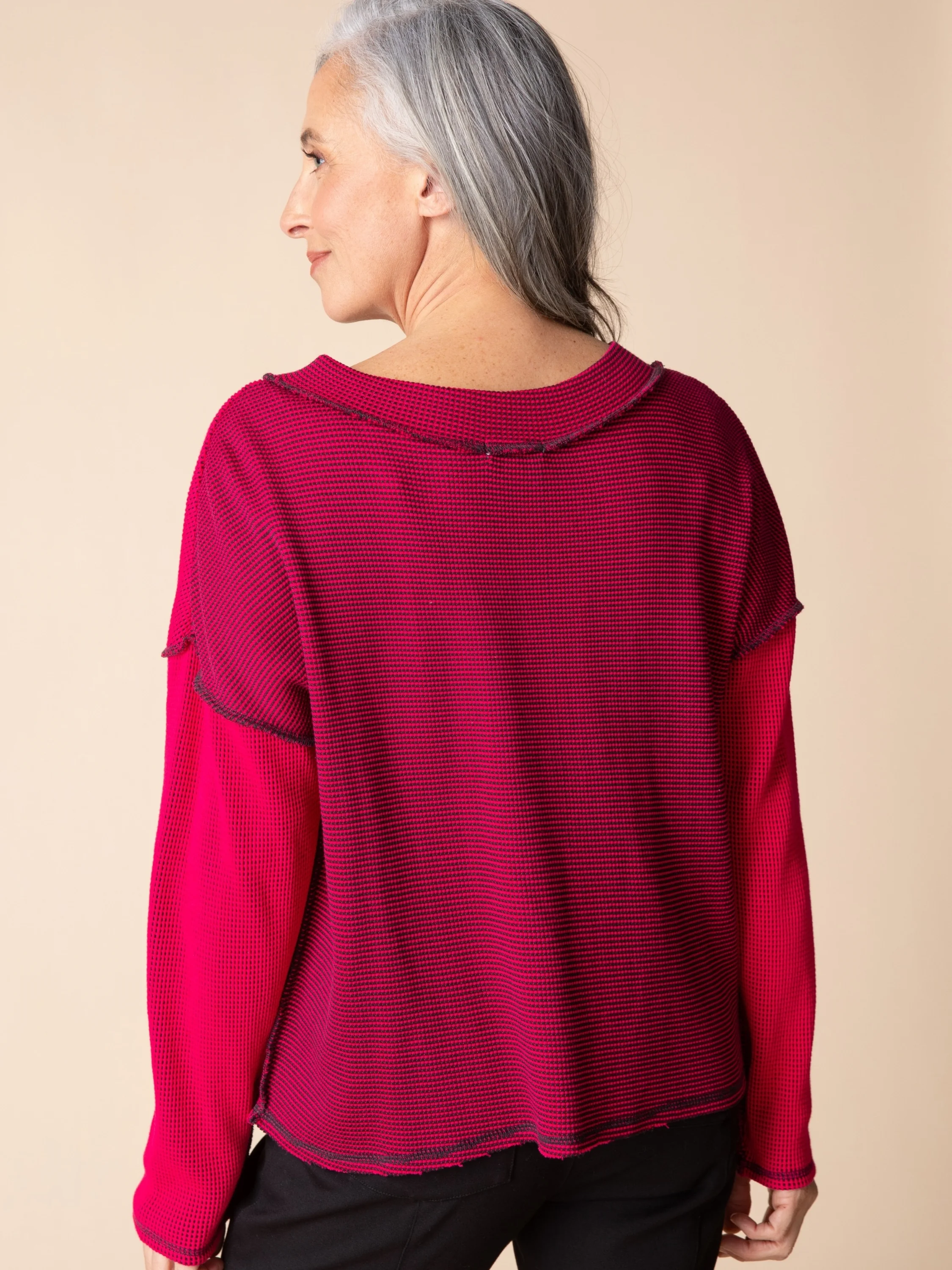 Opposites Attract Pullover in Fuschia