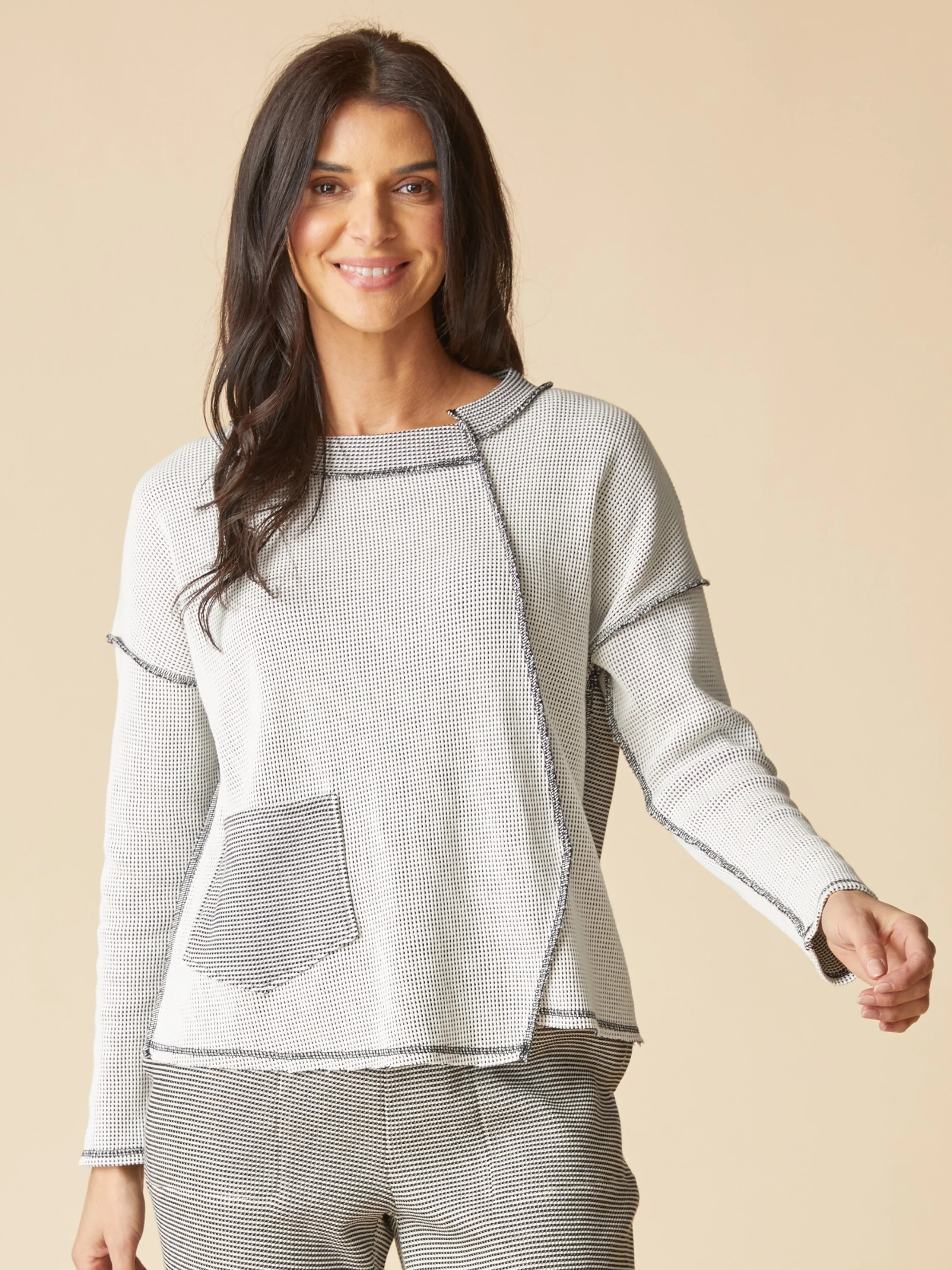 Opposites Attract Pullover in Winter White