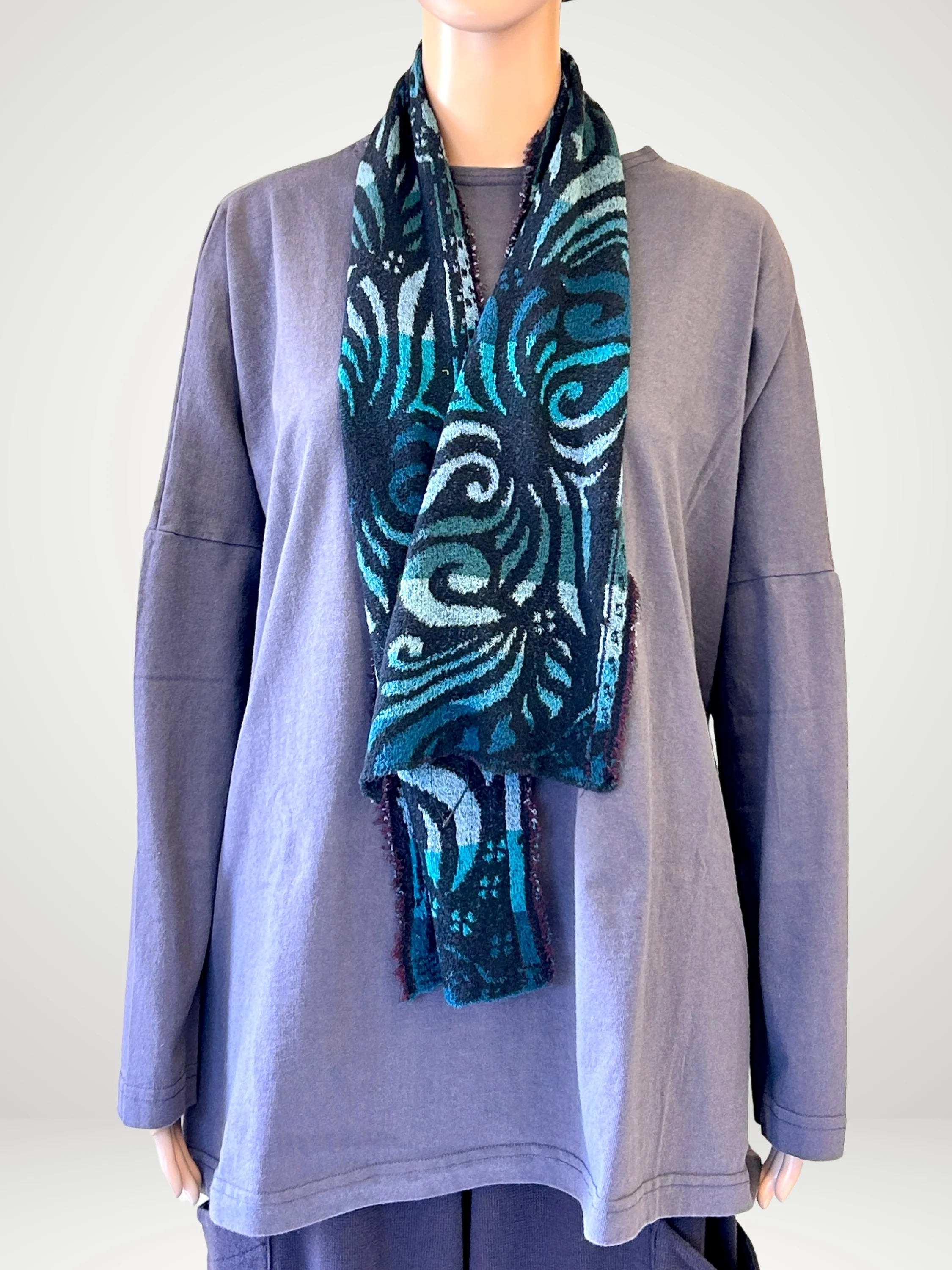 Orchid Mosaic Scarf in Blue