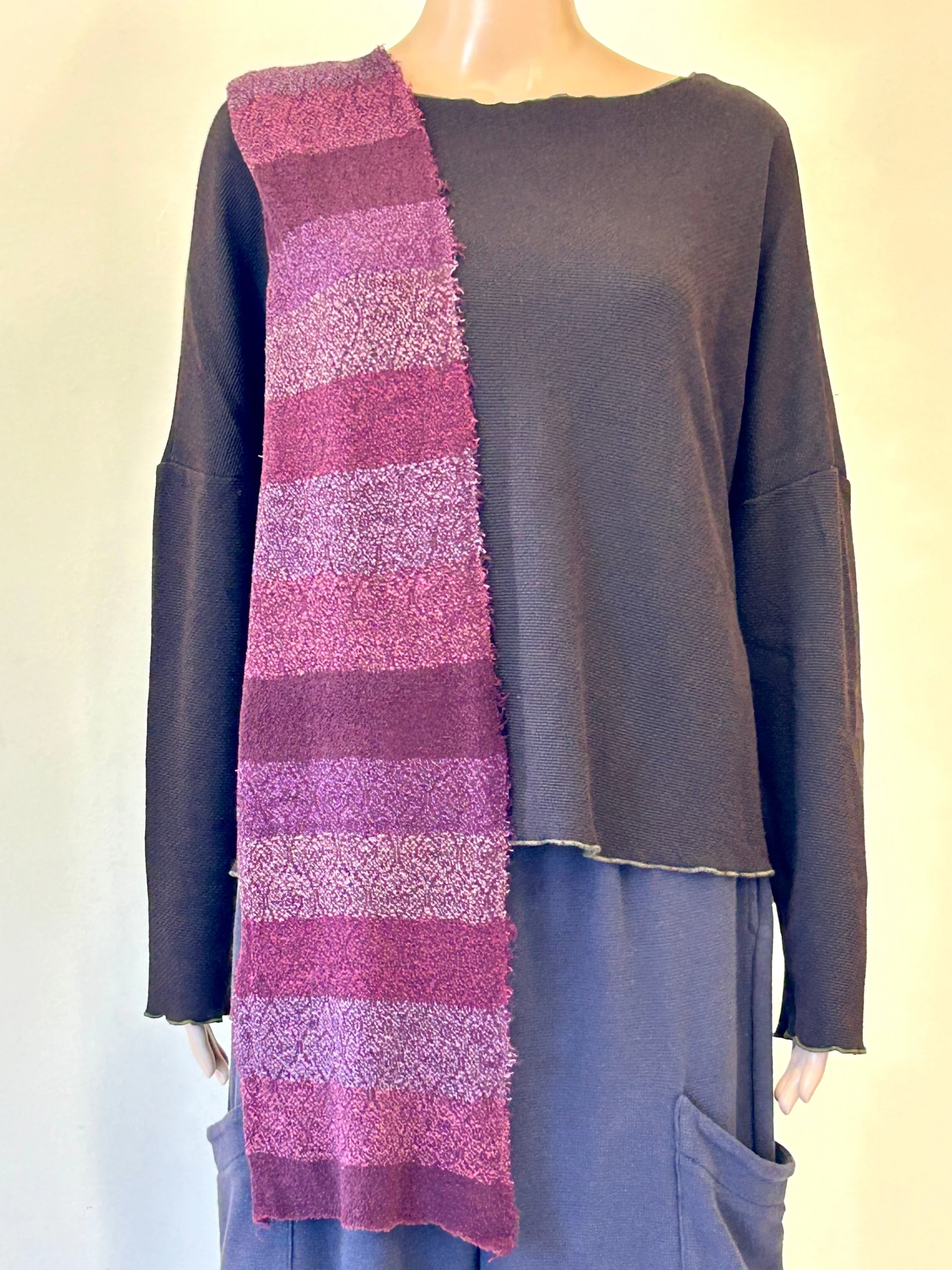 Orchid Mosaic Scarf in Wine