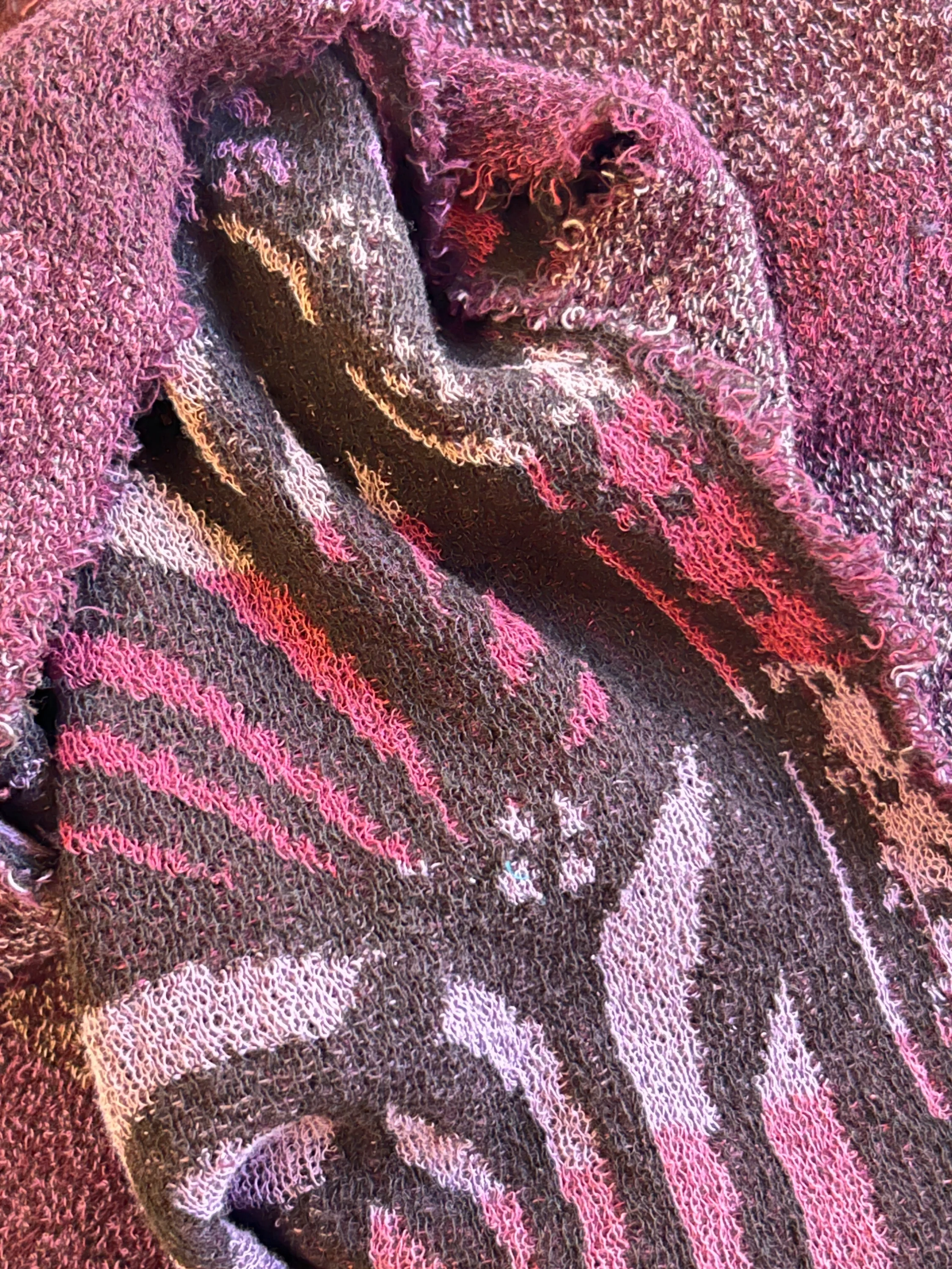 Orchid Mosaic Scarf in Wine