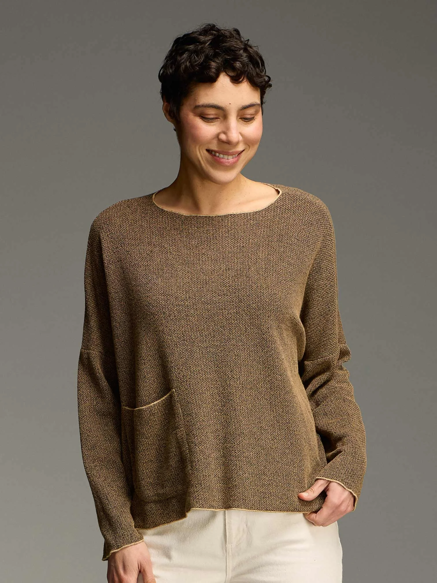 Osize Pocket Pullover in Suede