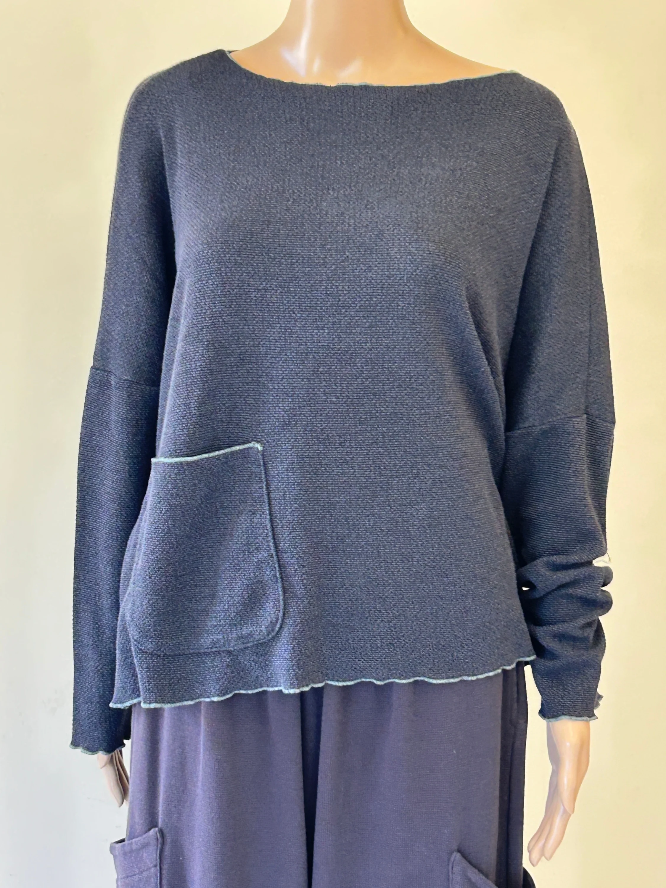 Osize Pocket Pullover in Iron